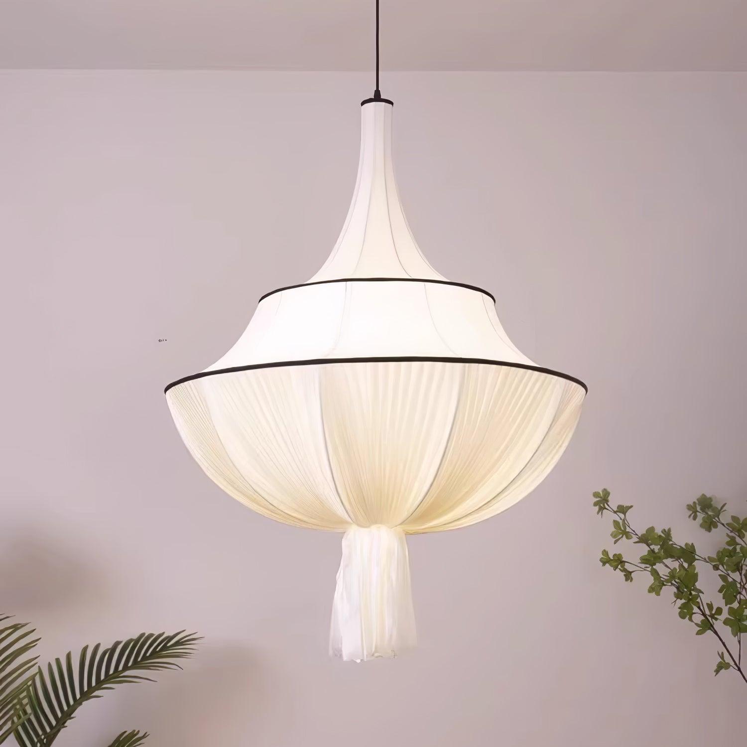 Meduse Lampe Suspendue Tissu Plissé Superposé