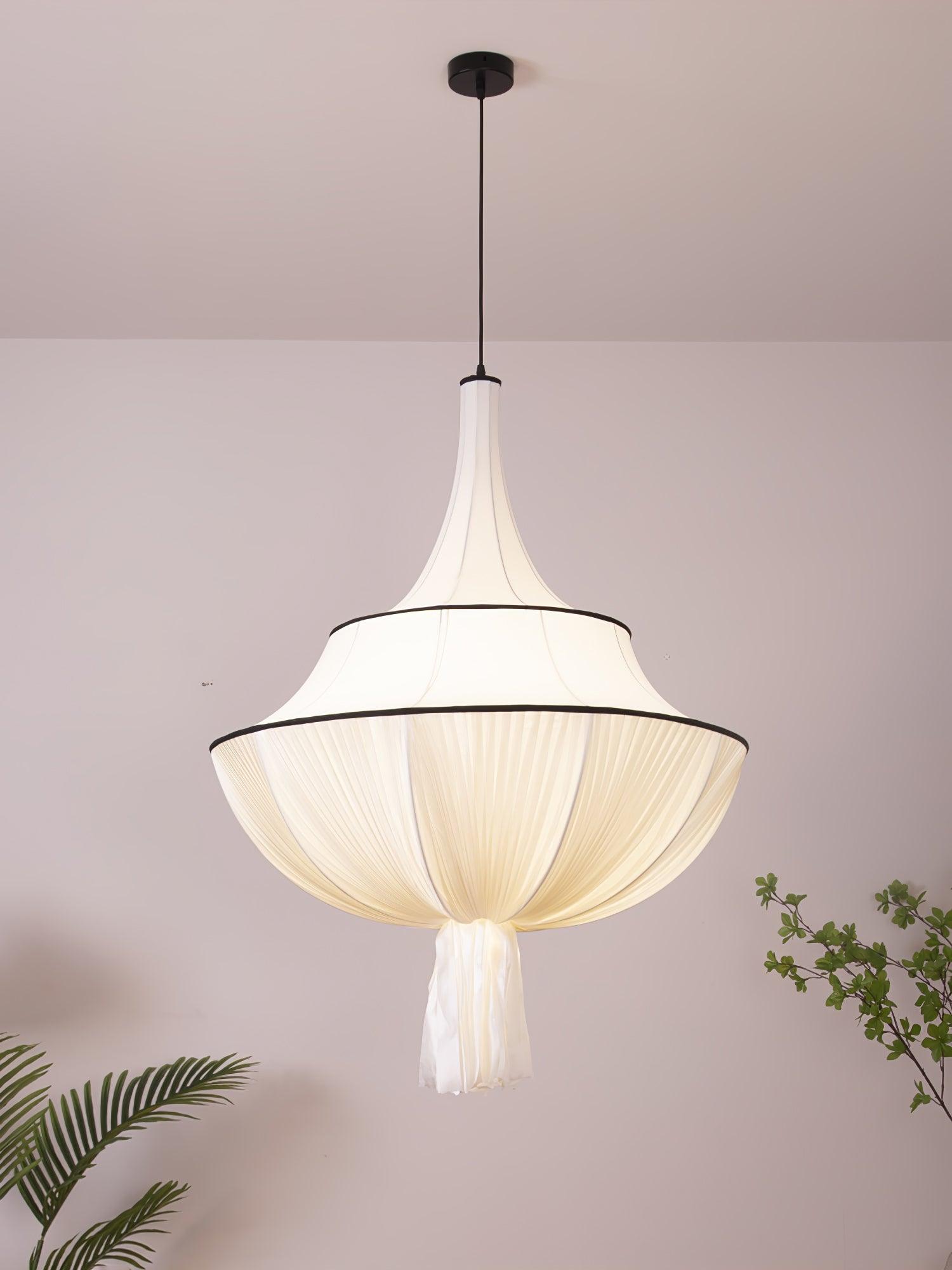 Meduse Lampe Suspendue Tissu Plissé Superposé