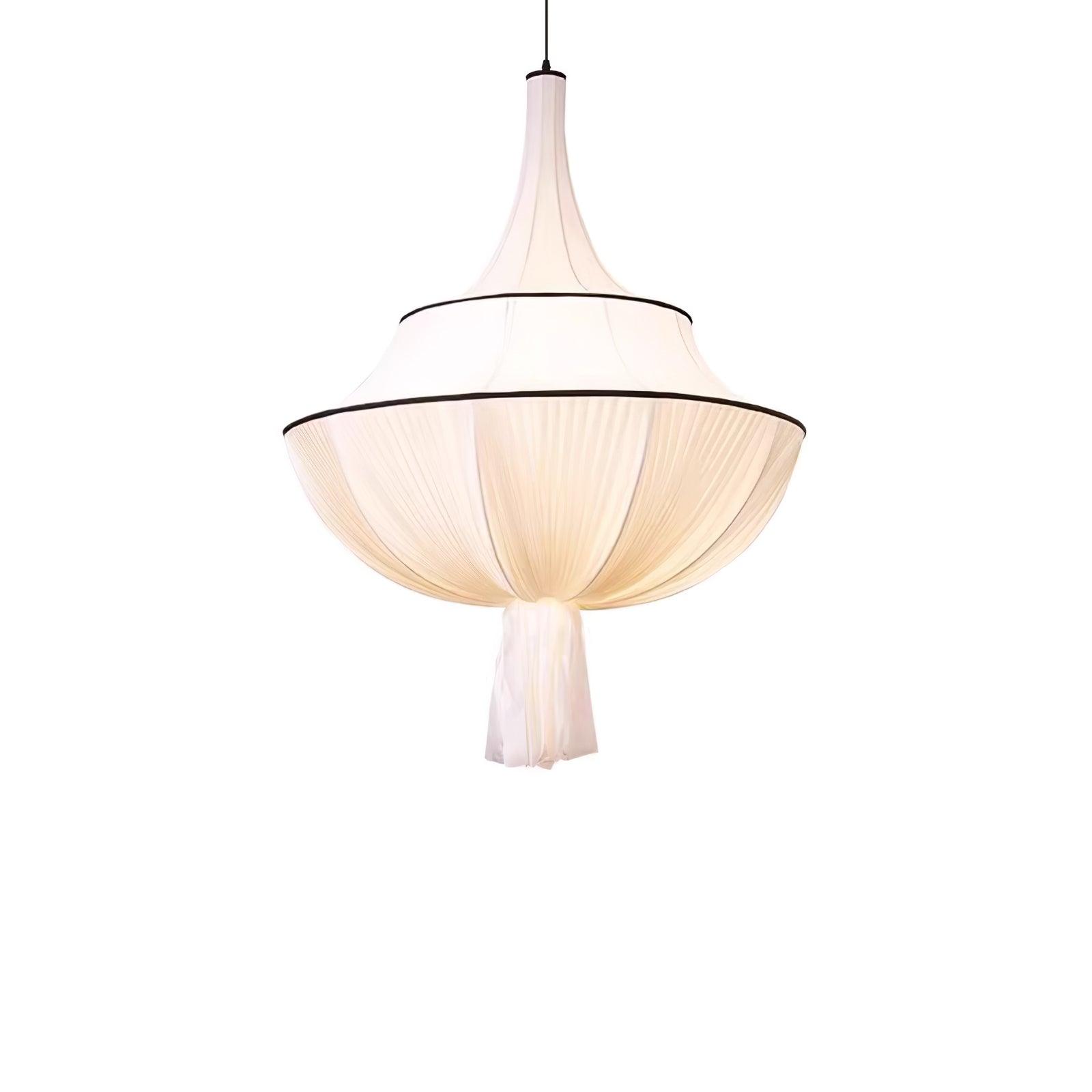 Meduse Lampe Suspendue Tissu Plissé Superposé