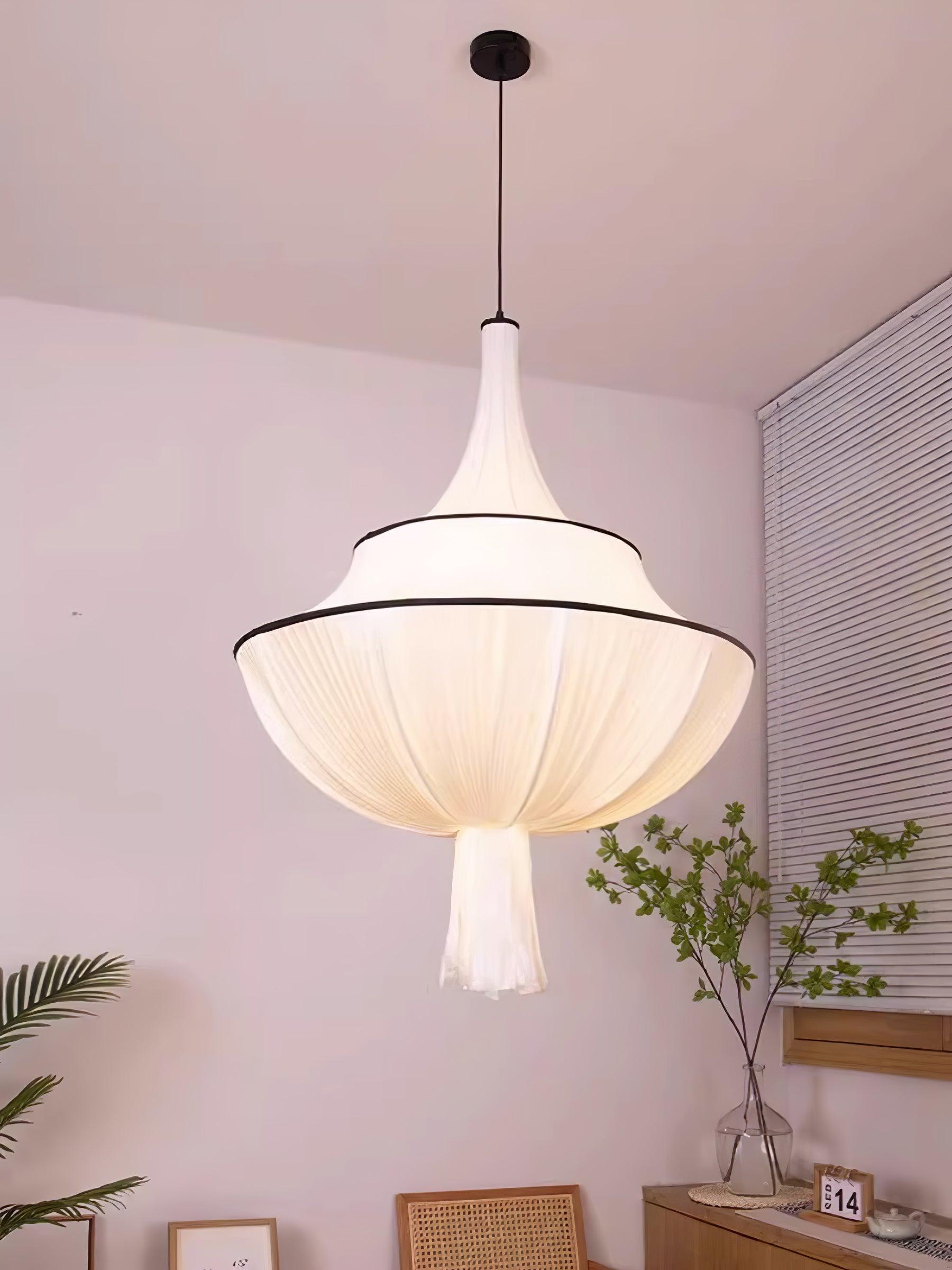 Meduse Lampe Suspendue Tissu Plissé Superposé