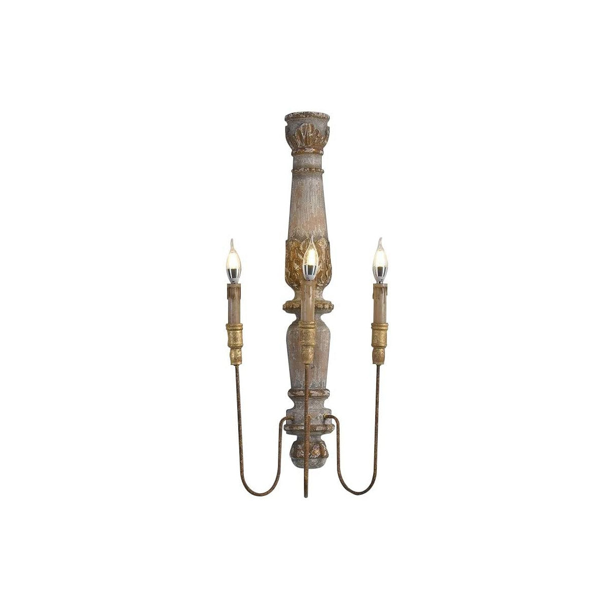 Vevenir Applique Murale Bois Bougie Vintage