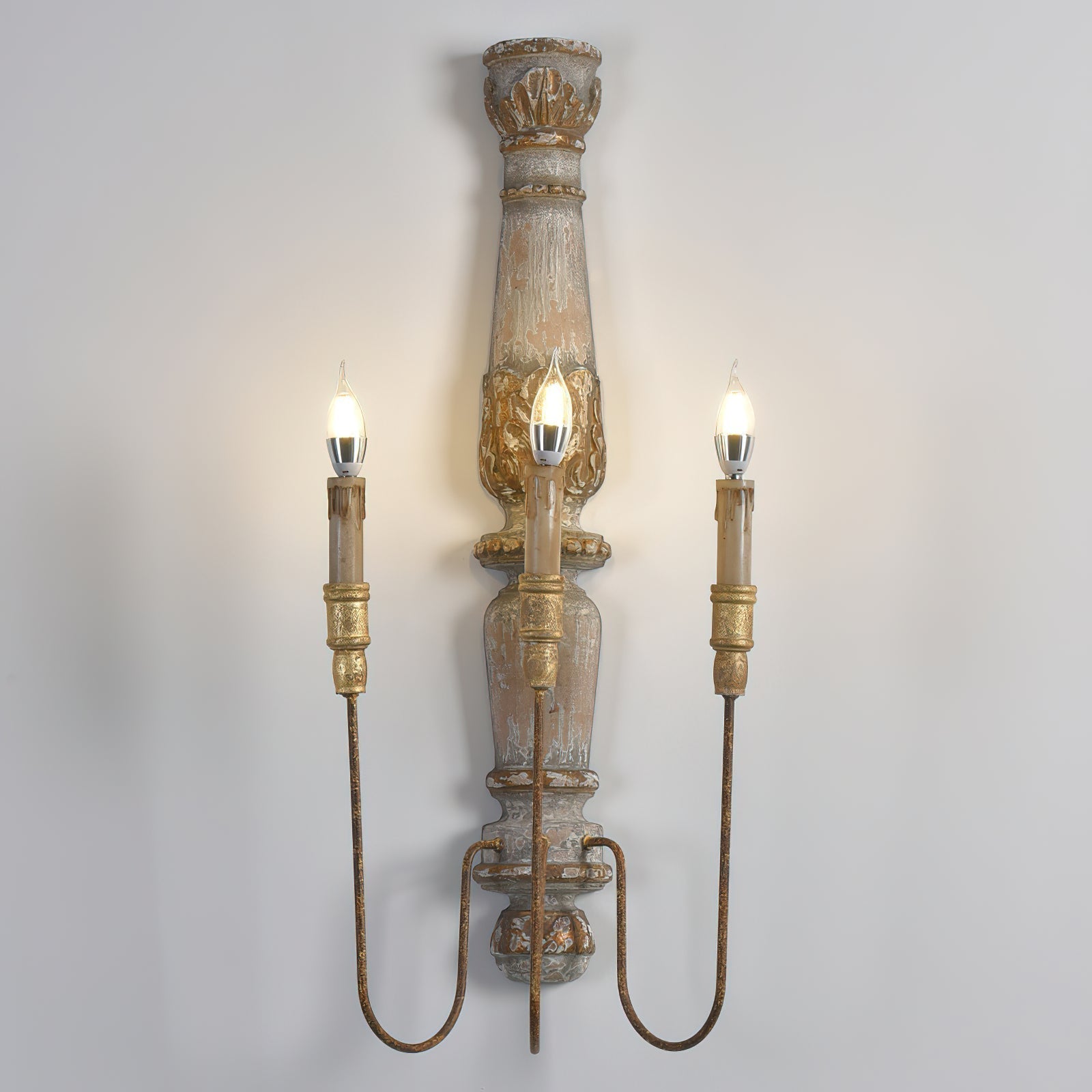 Vevenir Applique Murale Bois Bougie Vintage