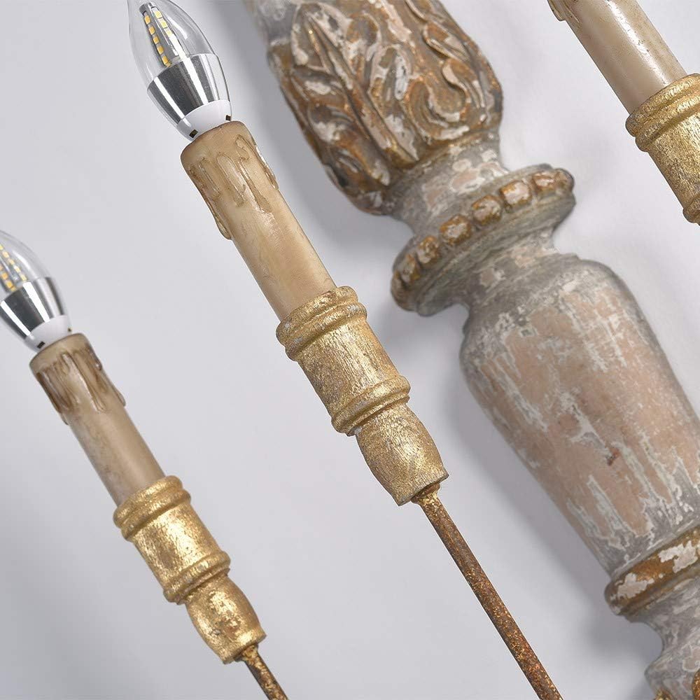 Vevenir Applique Murale Bois Bougie Vintage