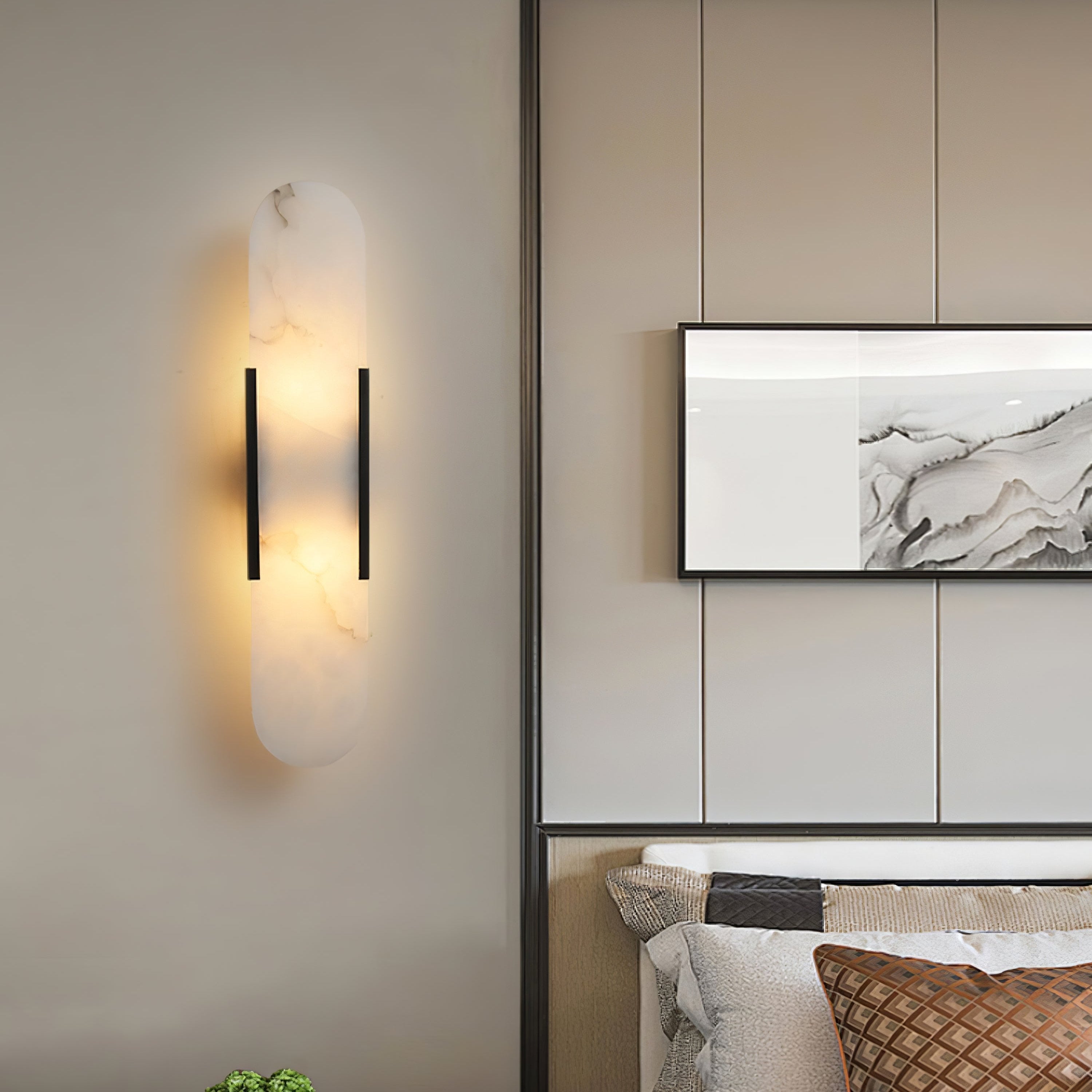 Olraeia Applique Murale Double en Albâtre