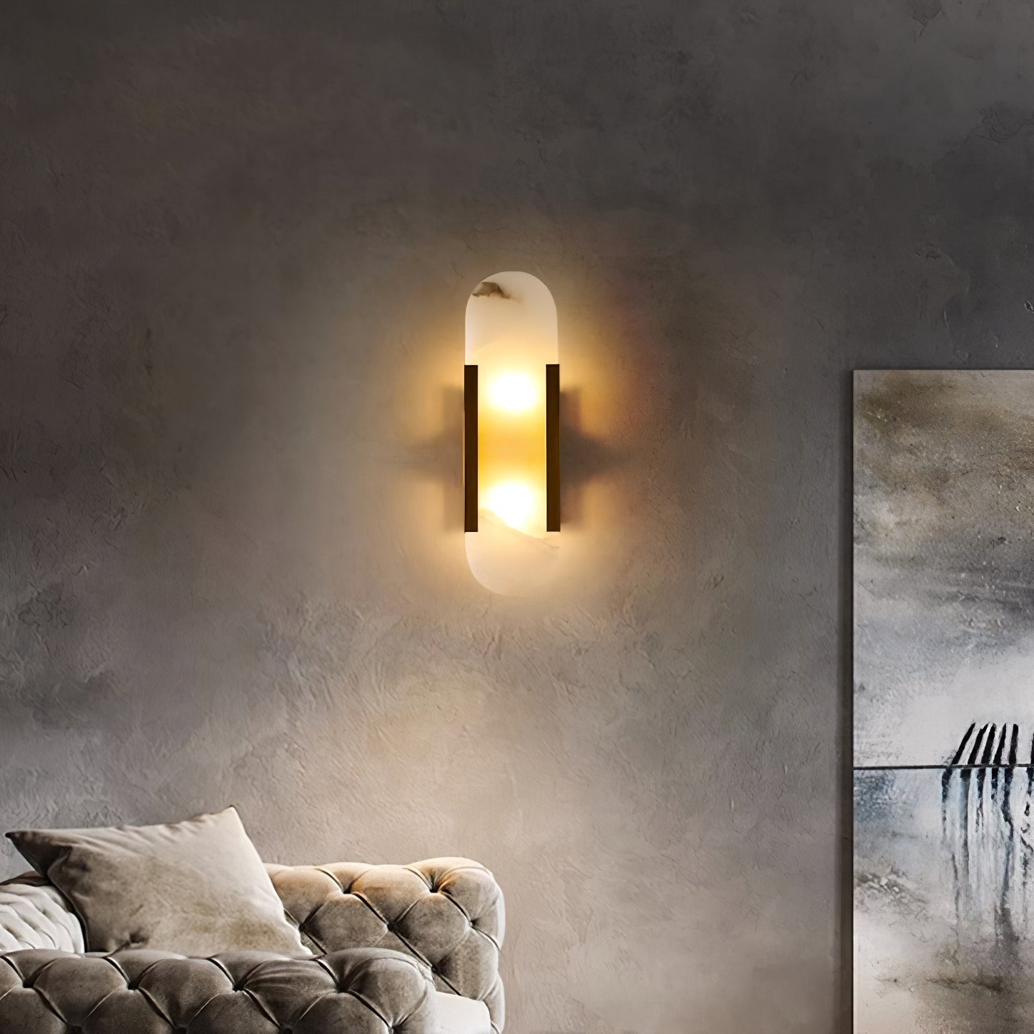 Olraeia Applique Murale Double en Albâtre