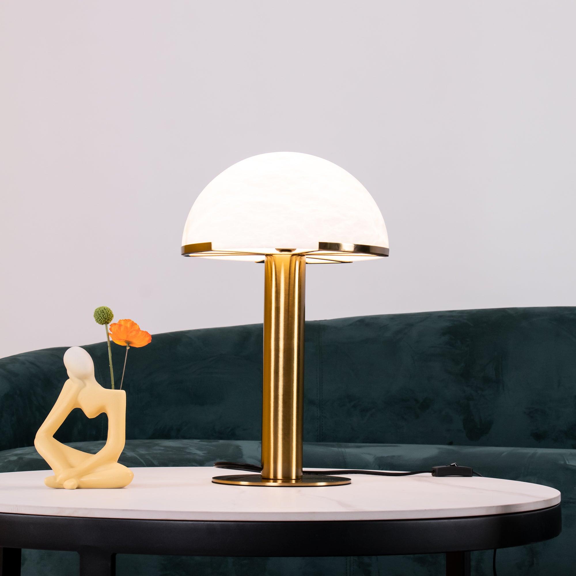 Ibera Lampe de Table en Albâtre et Métal