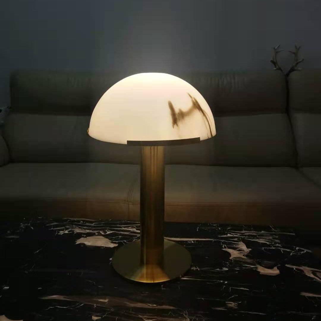 Ibera Lampe de Table en Albâtre et Métal