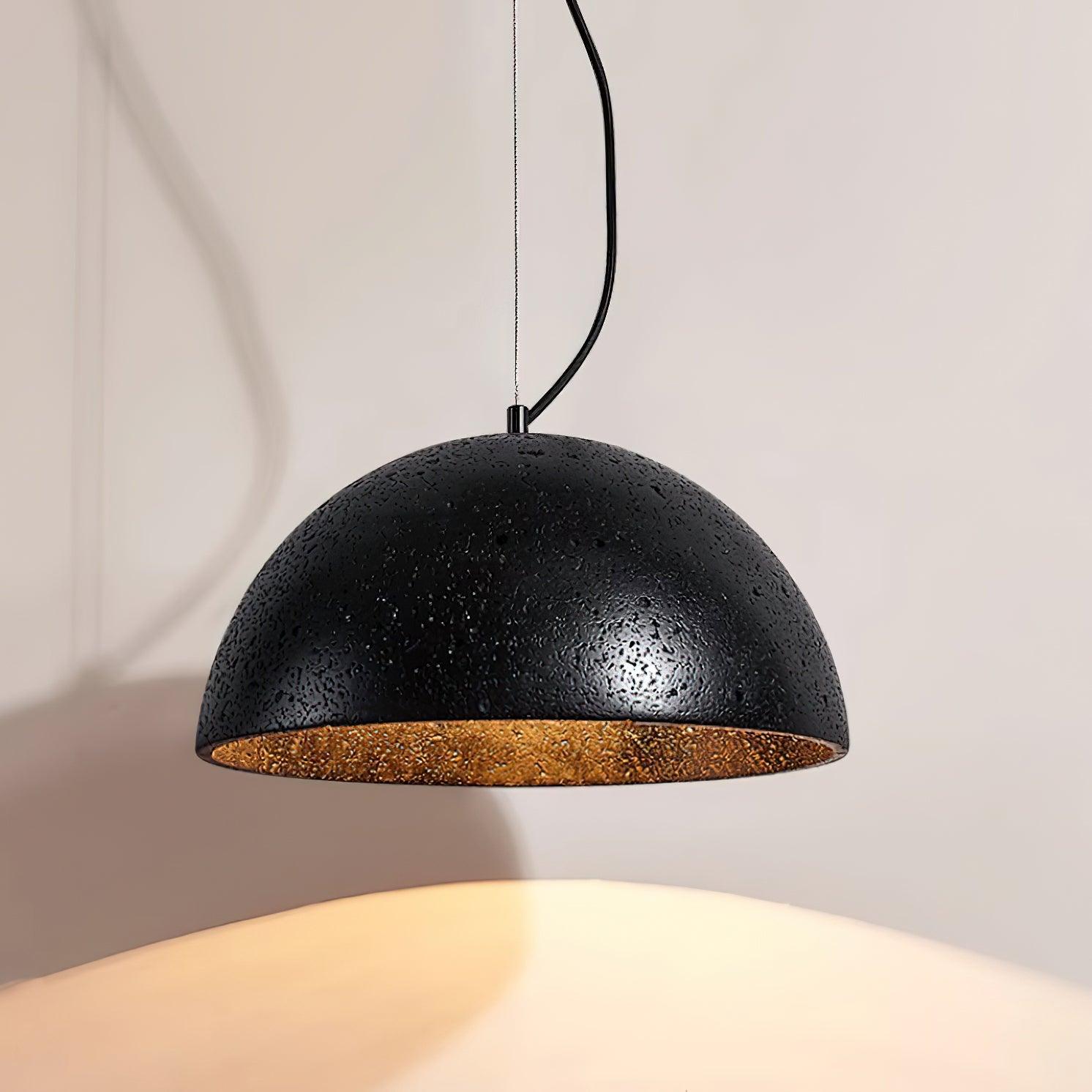 Virelli Suspension Abat-jour Dôme Travertin Chic Industriel Lueur Douce