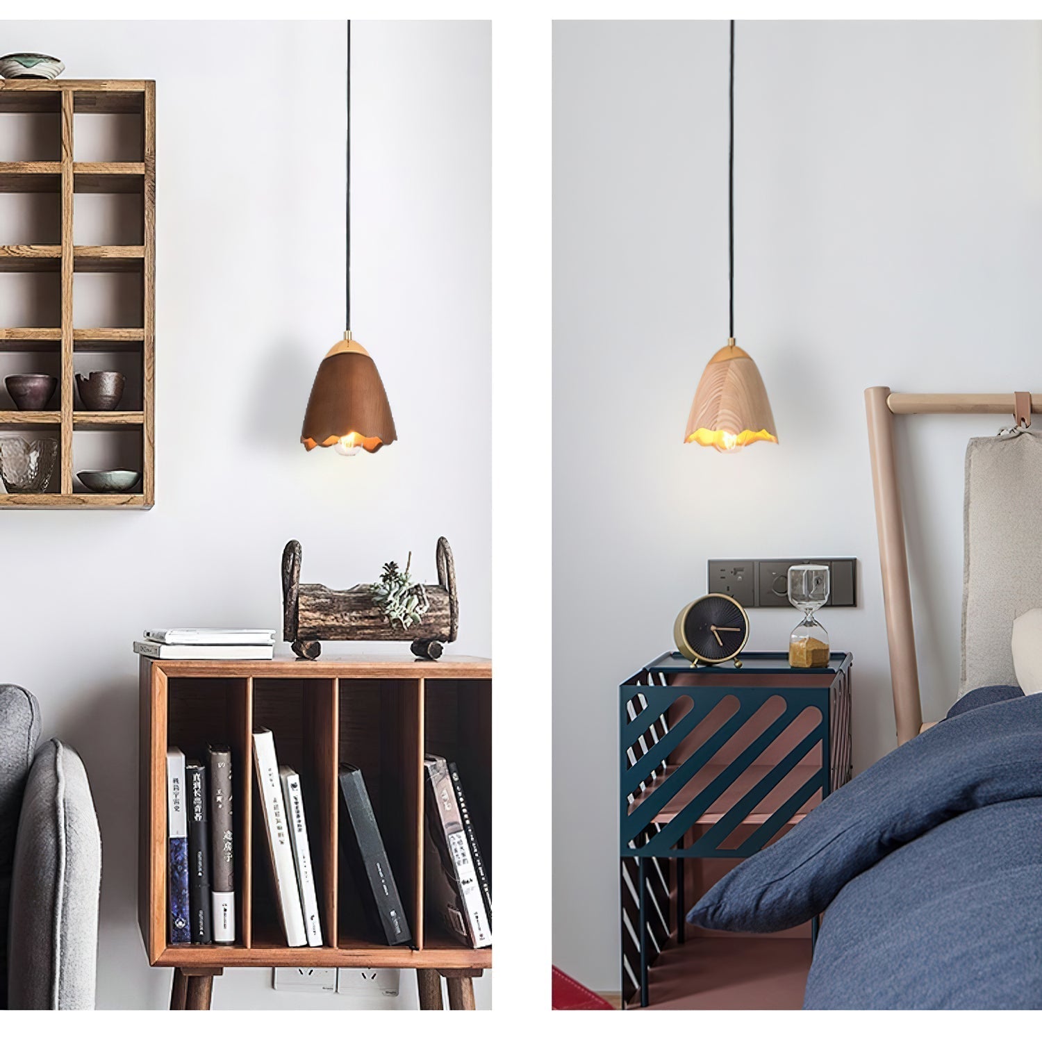Ilvenel Suspension Moderne Minimaliste en Bois