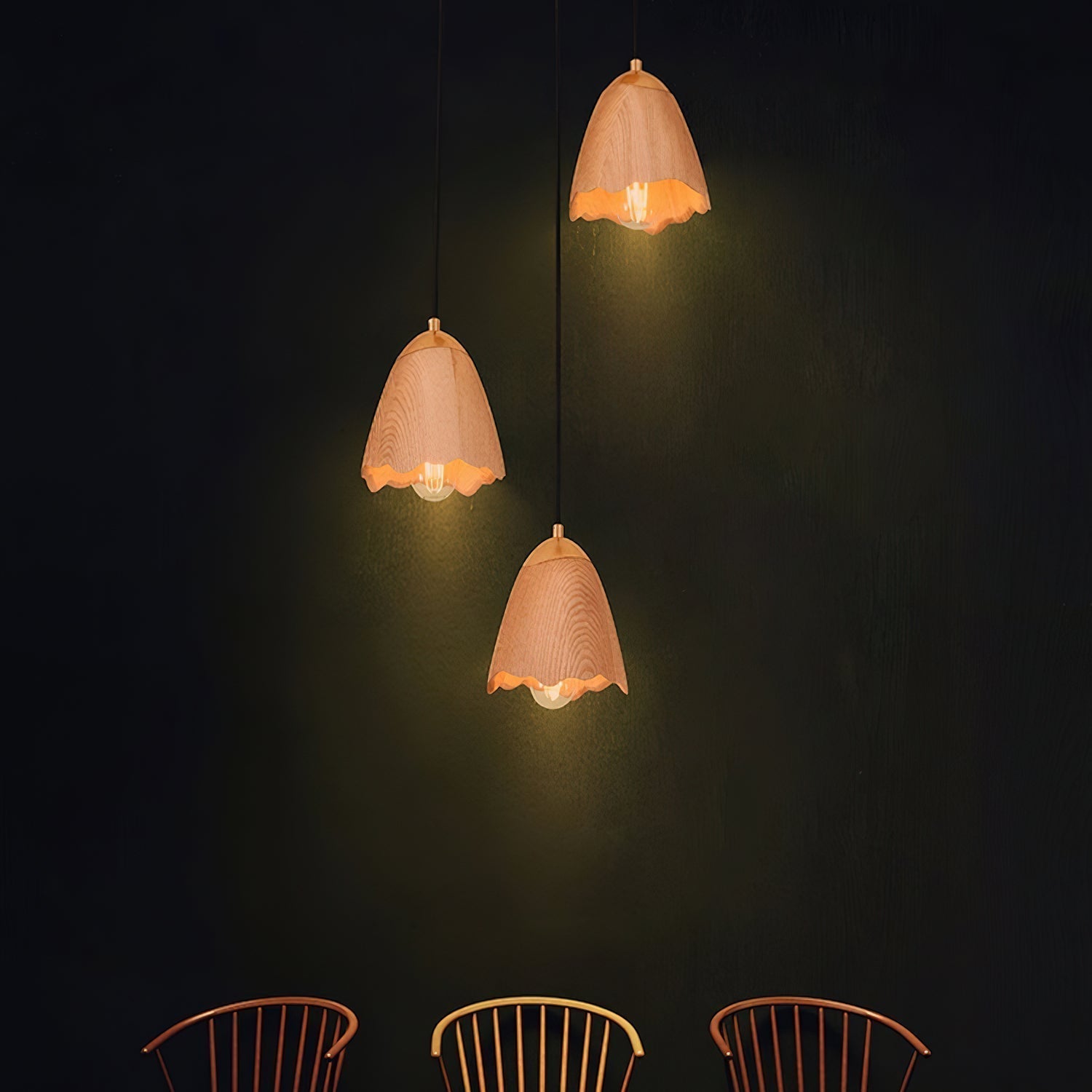 Ilvenel Suspension Moderne Minimaliste en Bois
