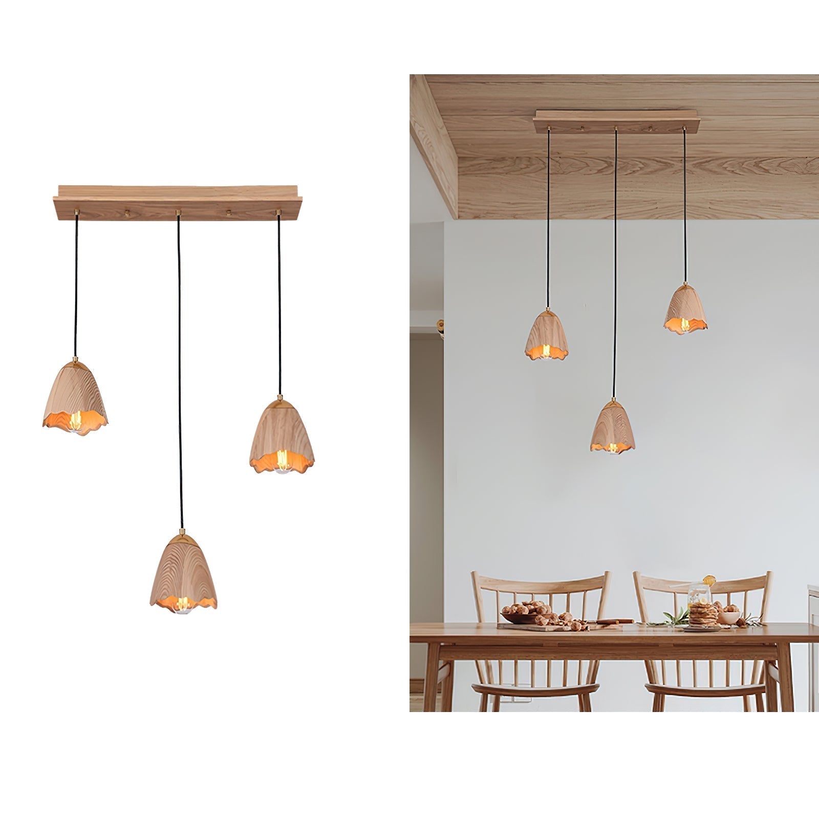 Ilvenel Suspension Moderne Minimaliste en Bois