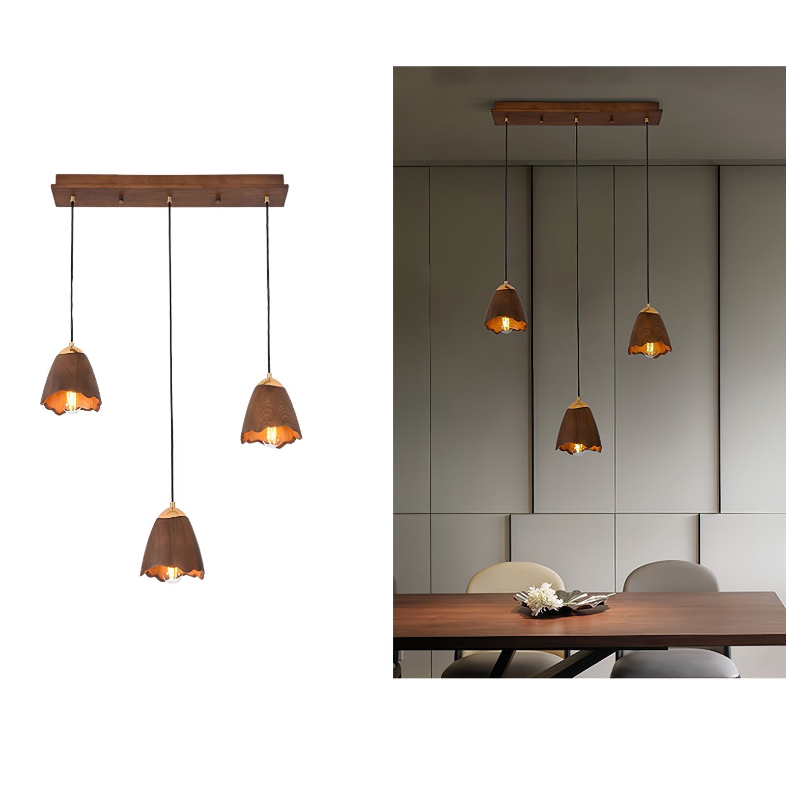Ilvenel Suspension Moderne Minimaliste en Bois