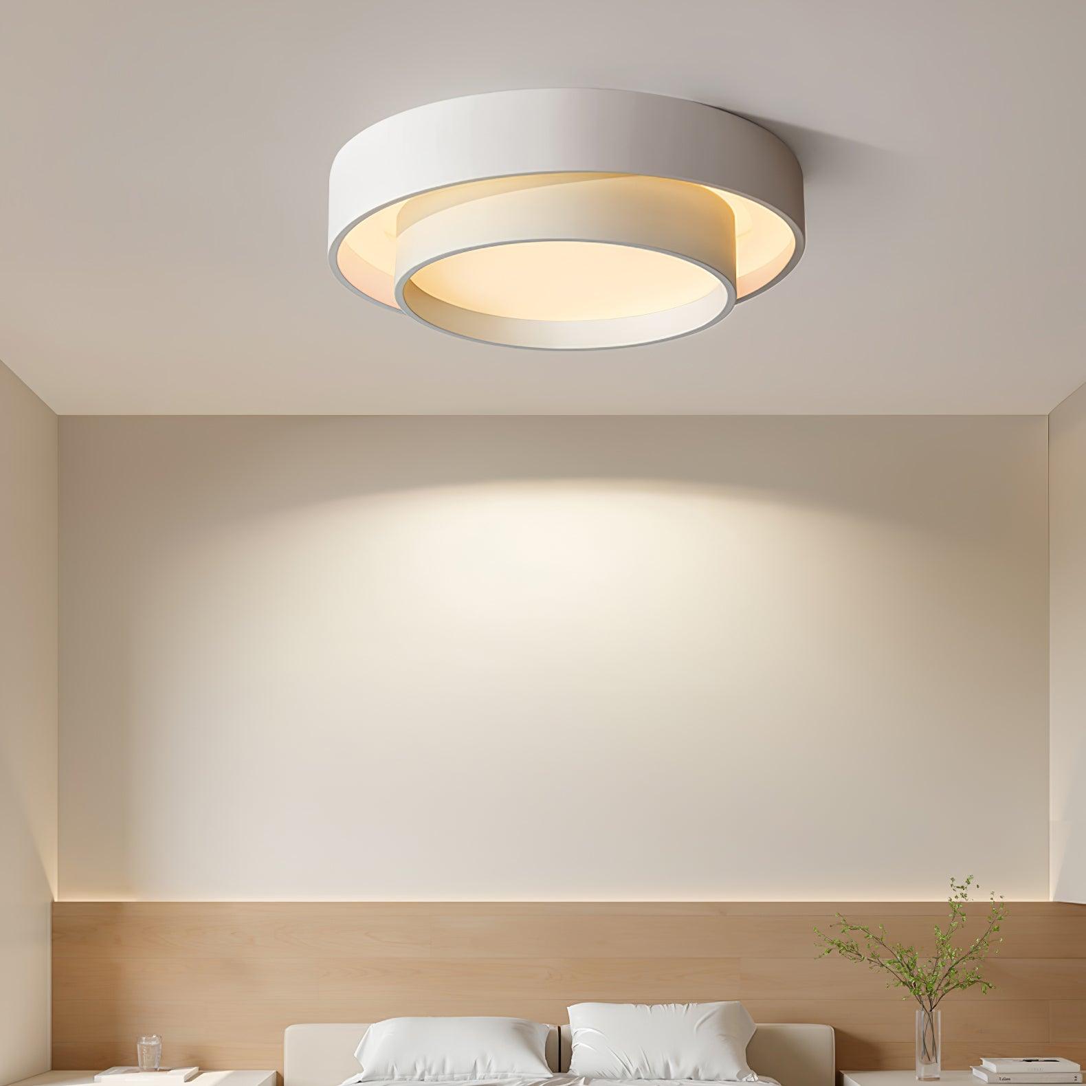Lustra Plafonnier Double Couches Cylindre Moderne