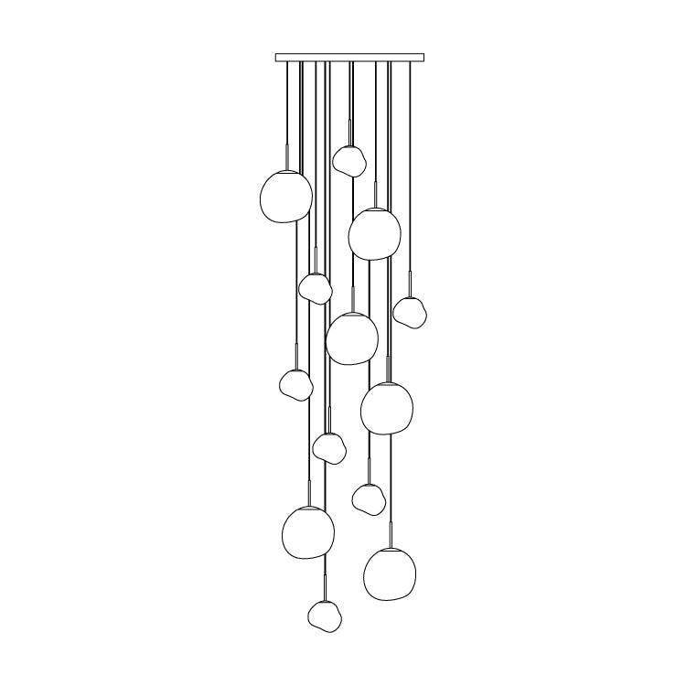 Milo Suspension Soufflé Cluster Irrégulier Sculptural