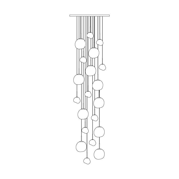 Milo Suspension Soufflé Cluster Irrégulier Sculptural