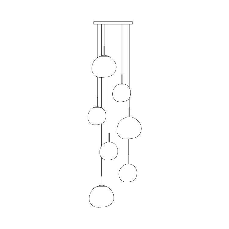 Milo Suspension Soufflé Cluster Irrégulier Sculptural
