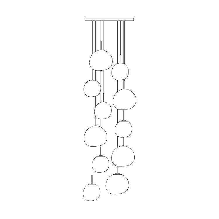 Milo Suspension Soufflé Cluster Irrégulier Sculptural