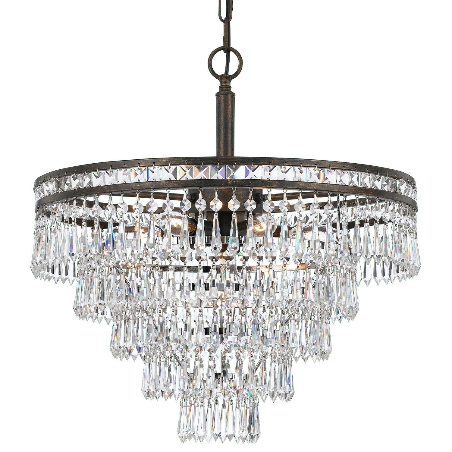 Eurvaryra Lustre Métal Cristal Luxe Postmoderne