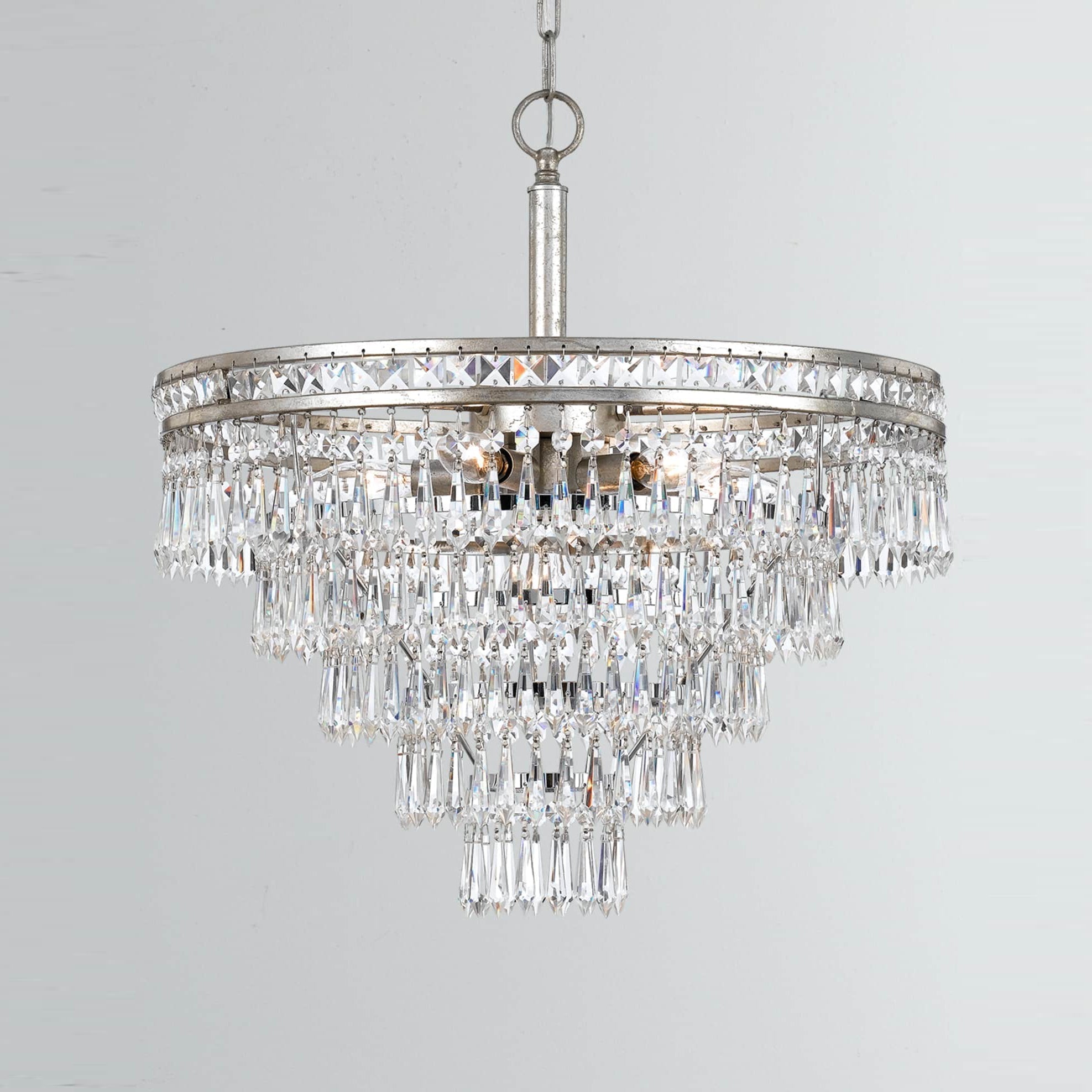Eurvaryra Lustre Métal Cristal Luxe Postmoderne