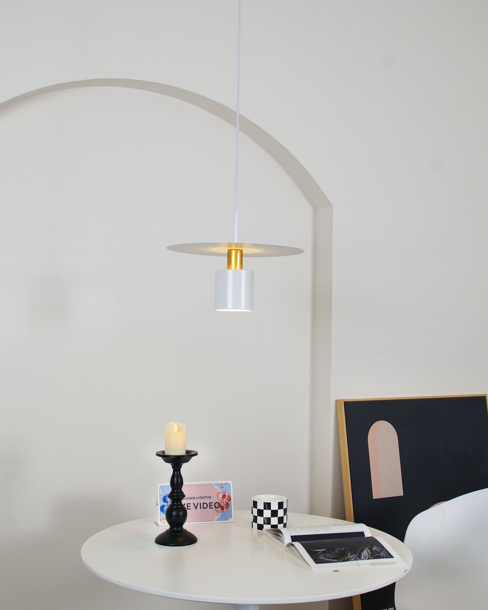Solara Lampe suspendue cylindrique à disque industriel