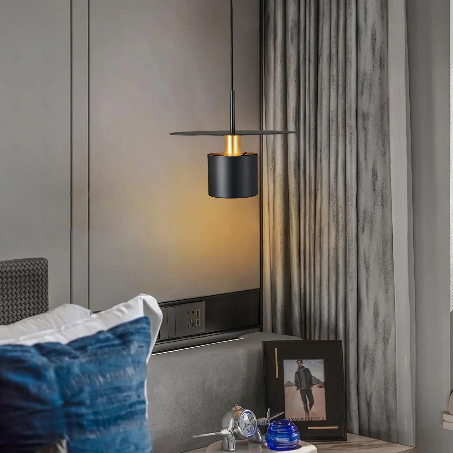 Solara Lampe suspendue cylindrique à disque industriel