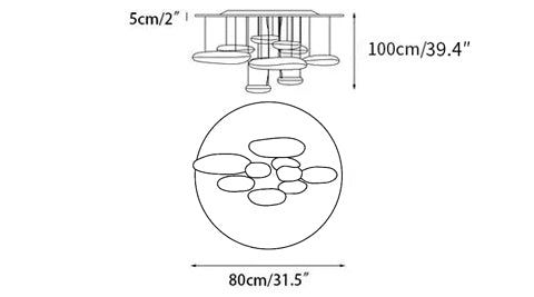 Lustra Plafonnier en Aluminium Galet