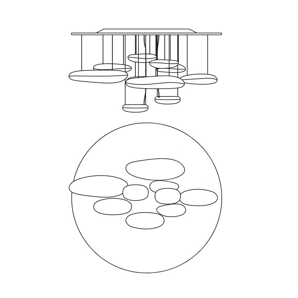 Lustra Plafonnier en Aluminium Galet
