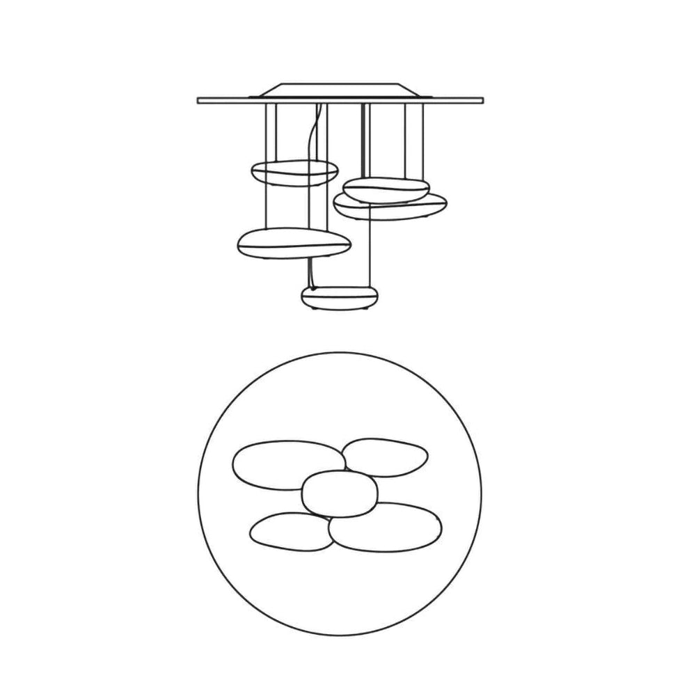 Lustra Plafonnier en Aluminium Galet