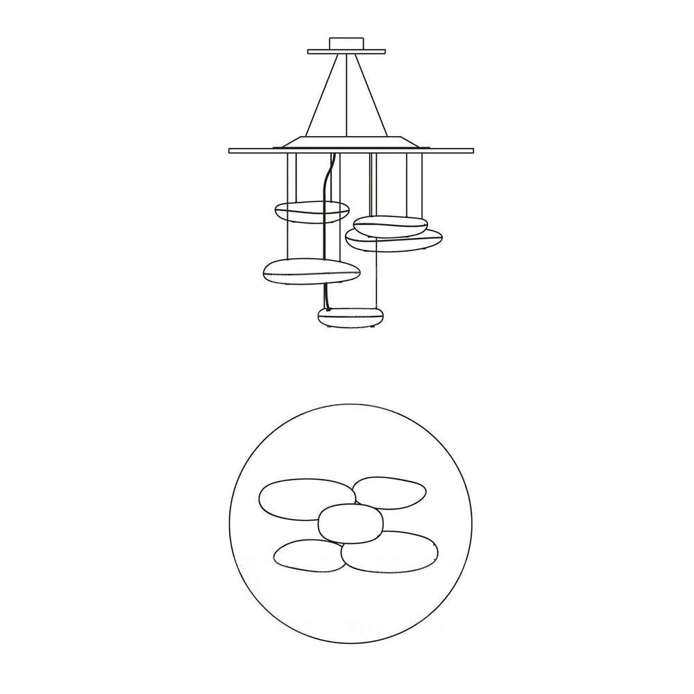 Lustra Plafonnier en Aluminium Galet