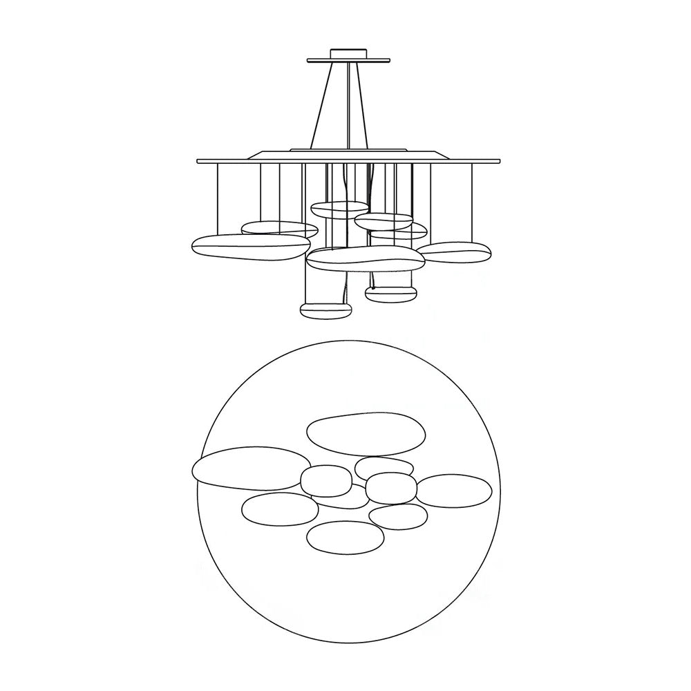 Lustra Plafonnier en Aluminium Galet