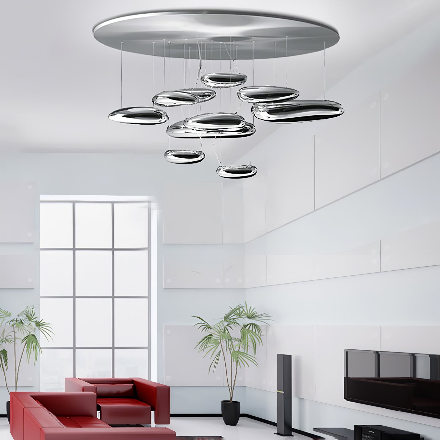 Lustra Plafonnier en Aluminium Galet