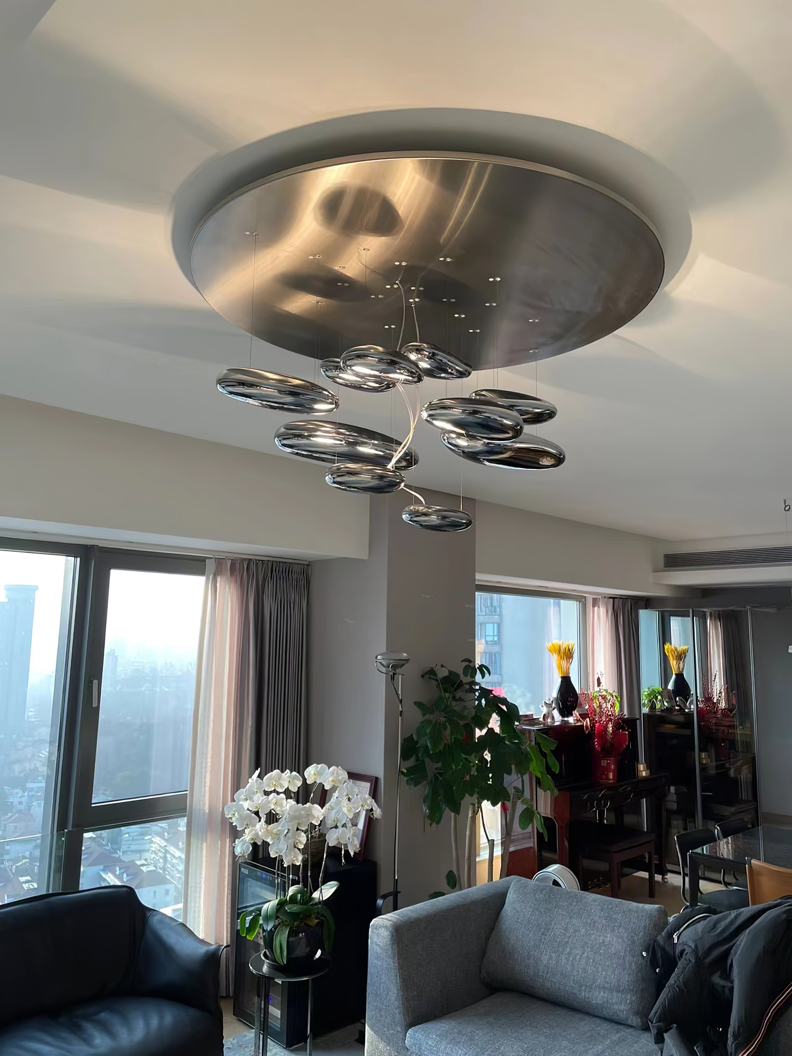 Lustra Plafonnier en Aluminium Galet