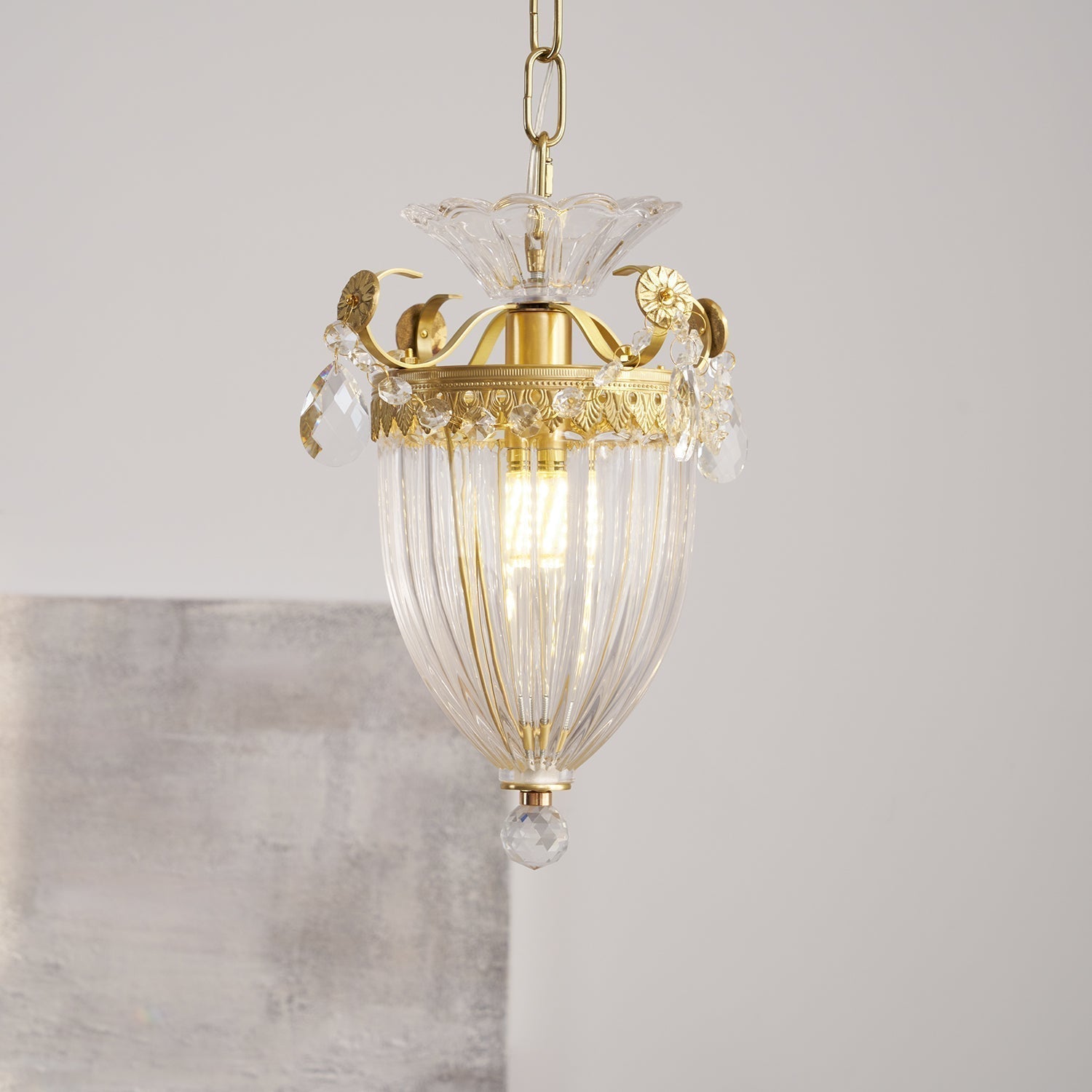 Suspension Glamour Vintage Gouttes de Cristal Accent Table à Manger