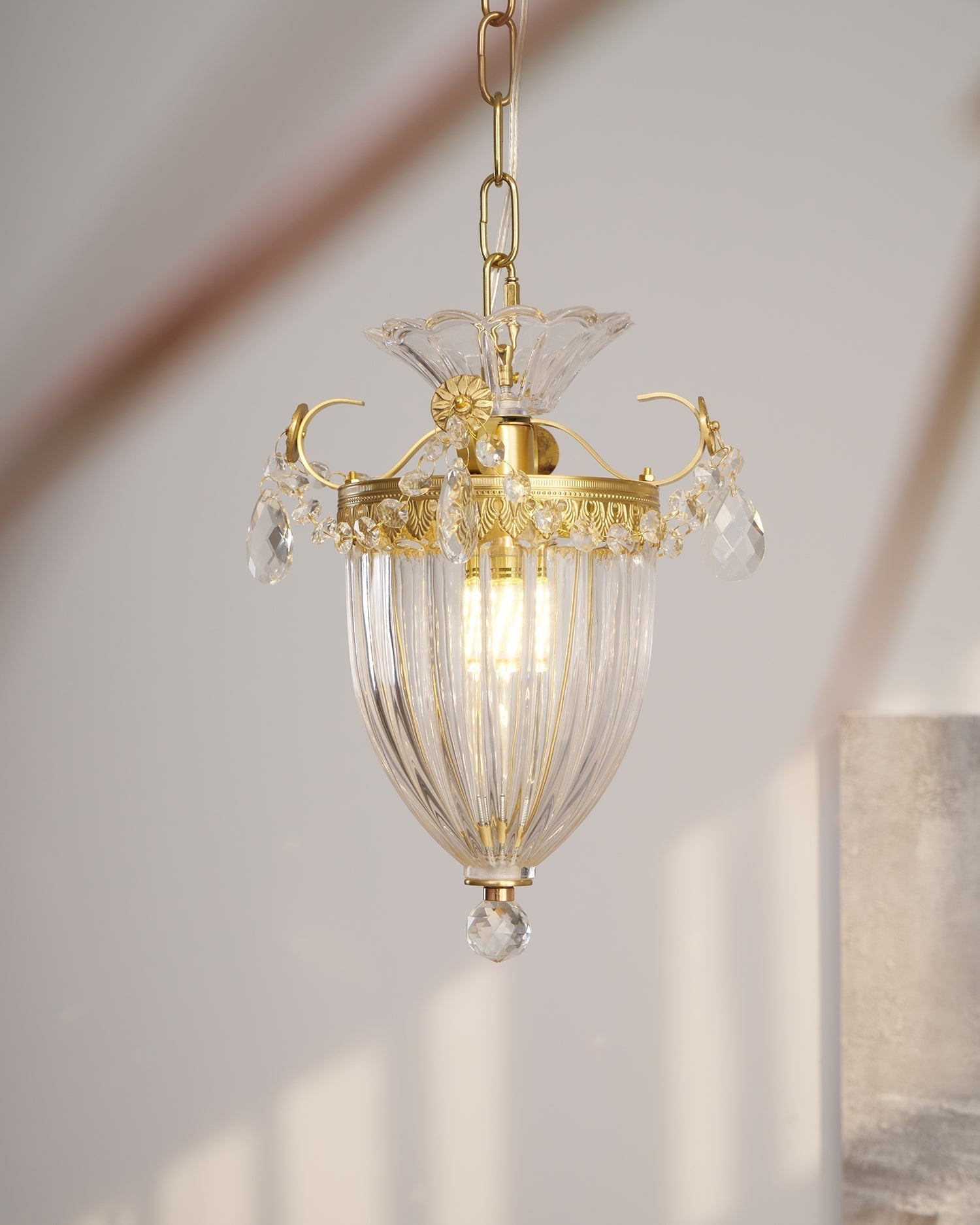 Suspension Glamour Vintage Gouttes de Cristal Accent Table à Manger