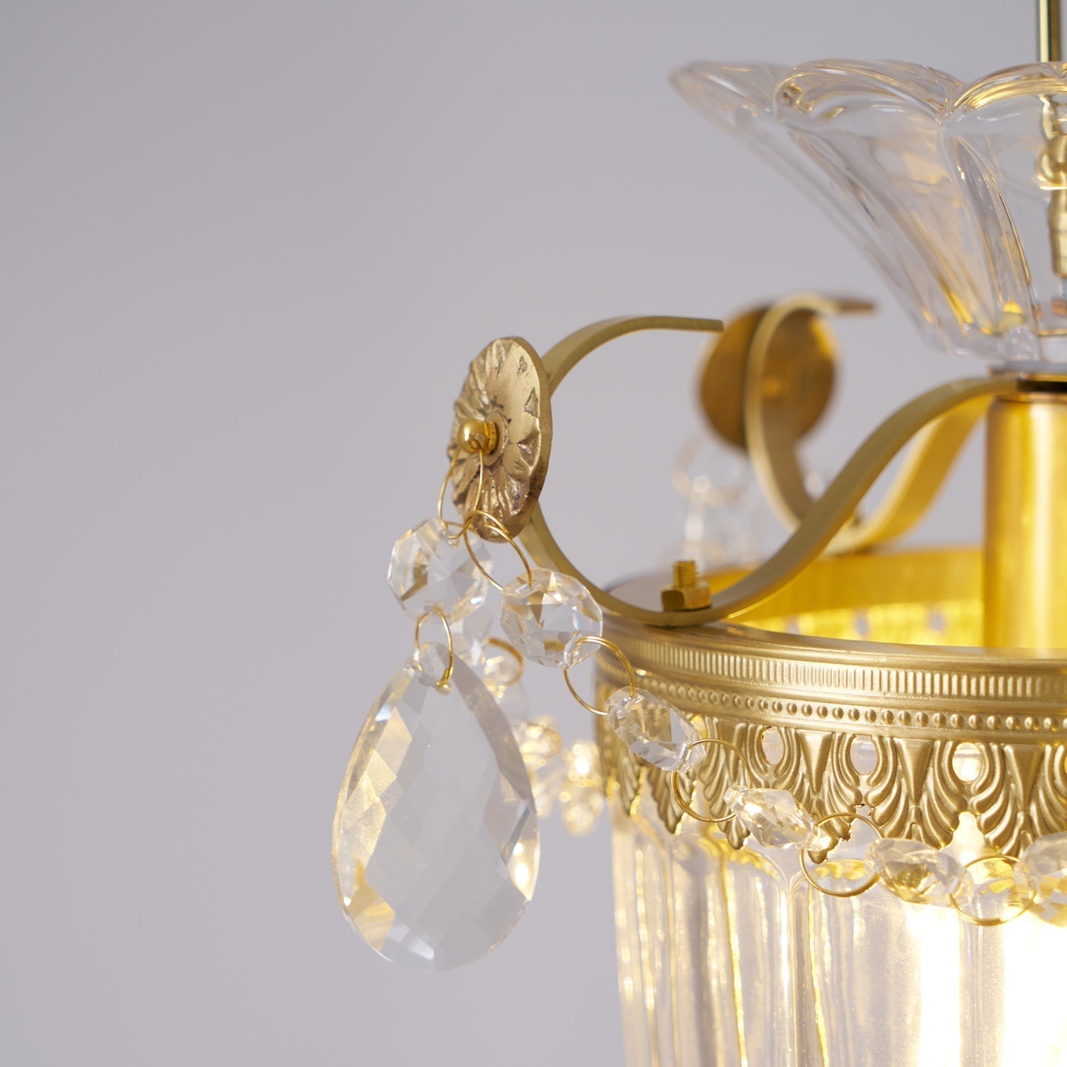 Suspension Glamour Vintage Gouttes de Cristal Accent Table à Manger