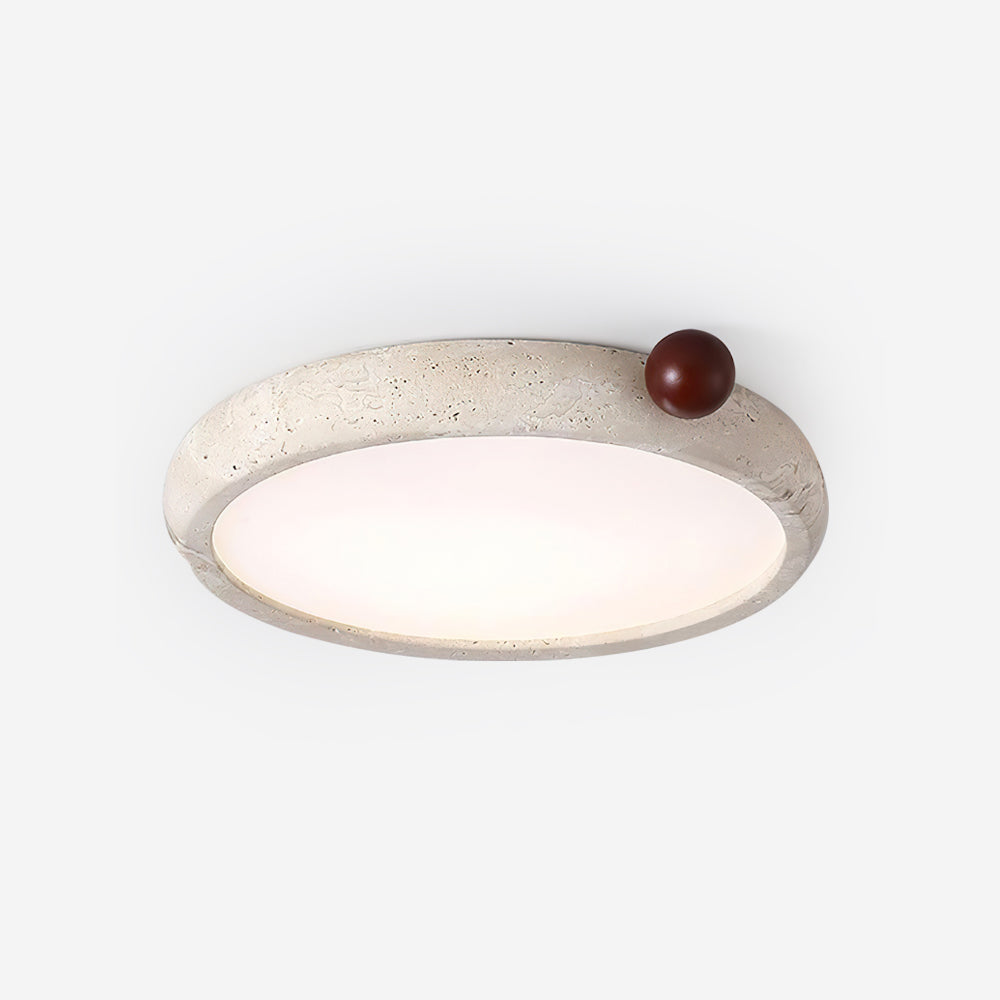 Ritta Plafonnier Rond Travertin Mignon