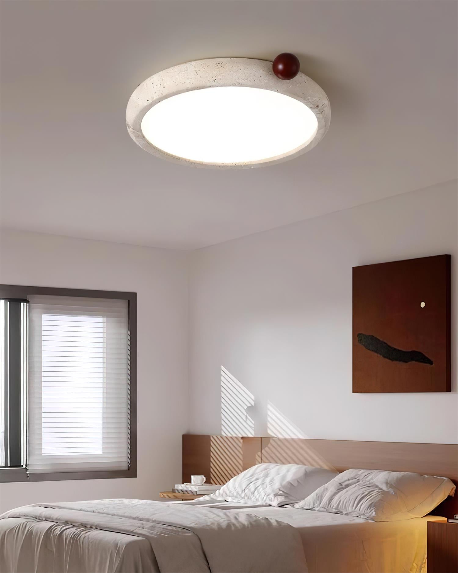 Ritta Plafonnier Rond Travertin Mignon