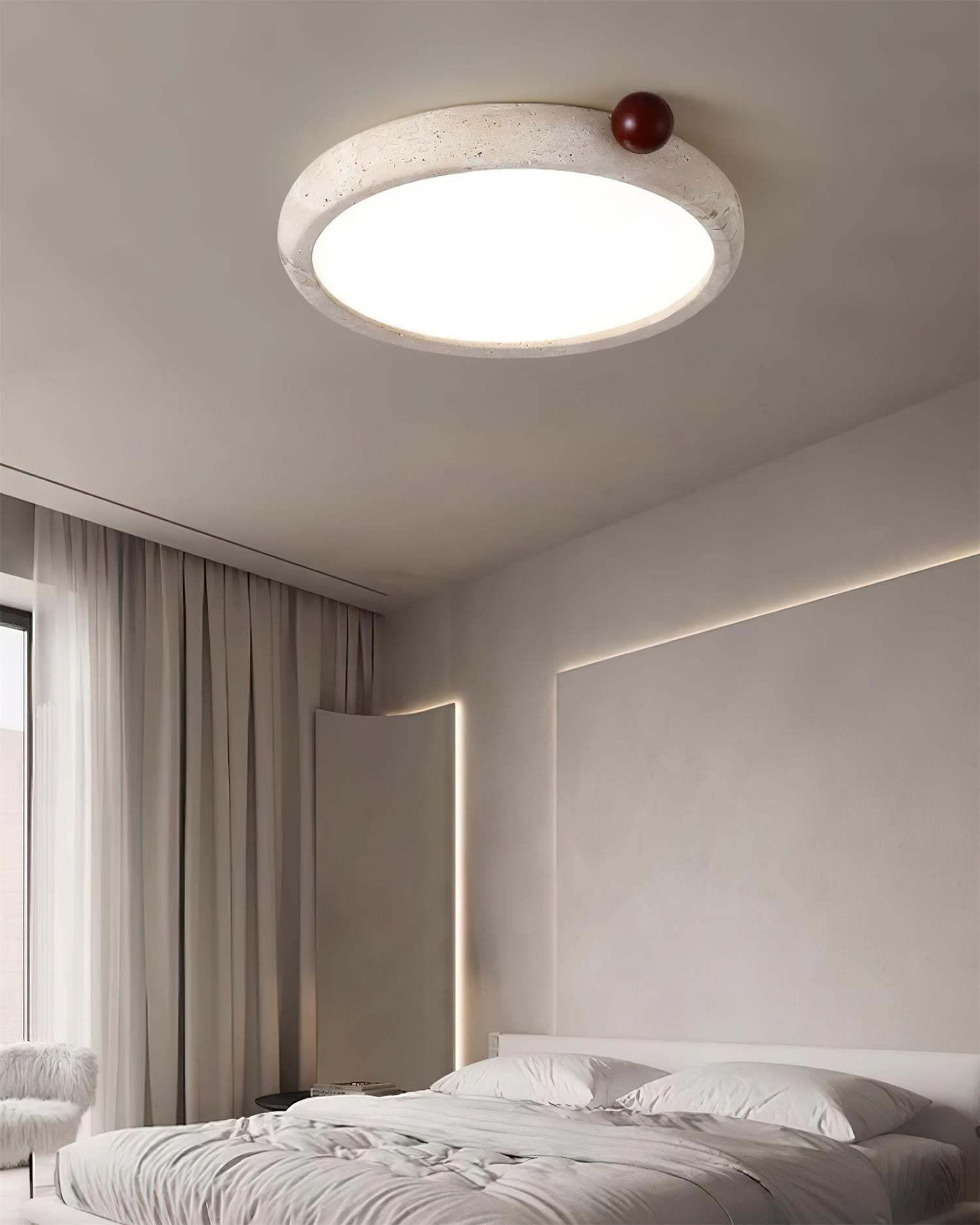 Ritta Plafonnier Rond Travertin Mignon
