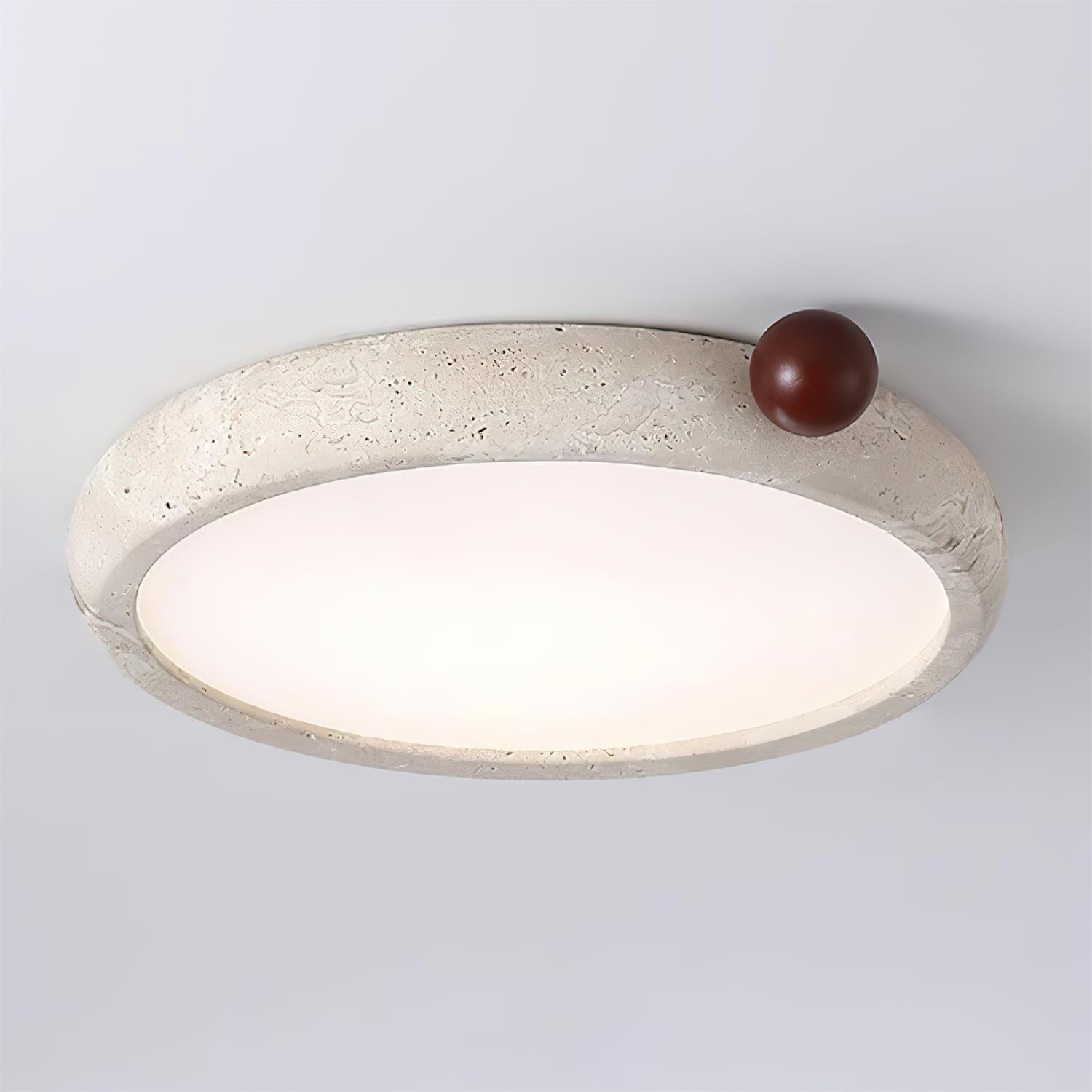 Ritta Plafonnier Rond Travertin Mignon