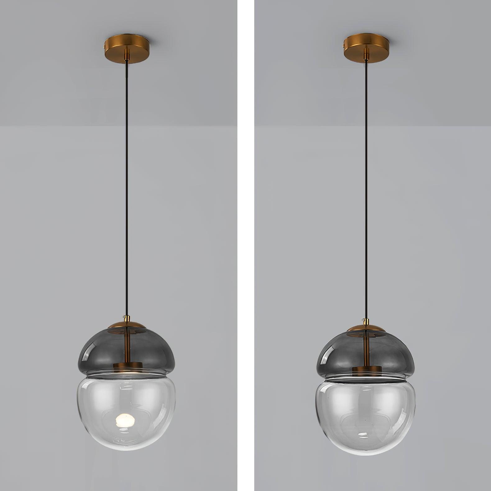 Aged Lampe Suspension Verre Dôme Minimaliste
