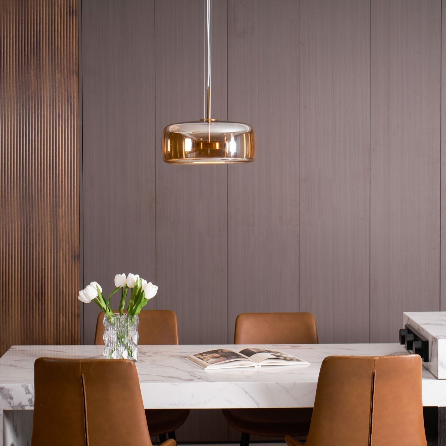 Obsidian Suspension en Verre Moderne