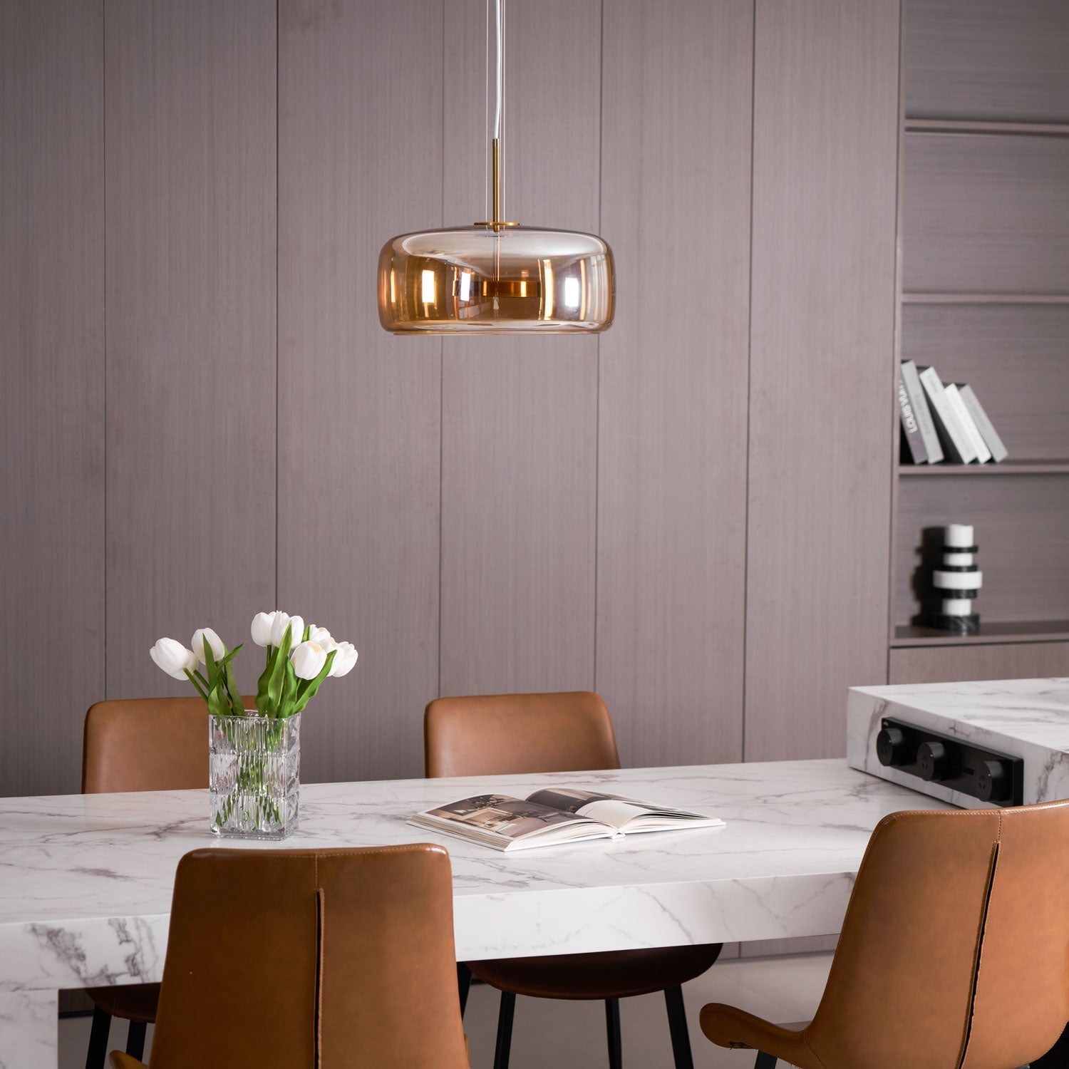 Obsidian Suspension en Verre Moderne