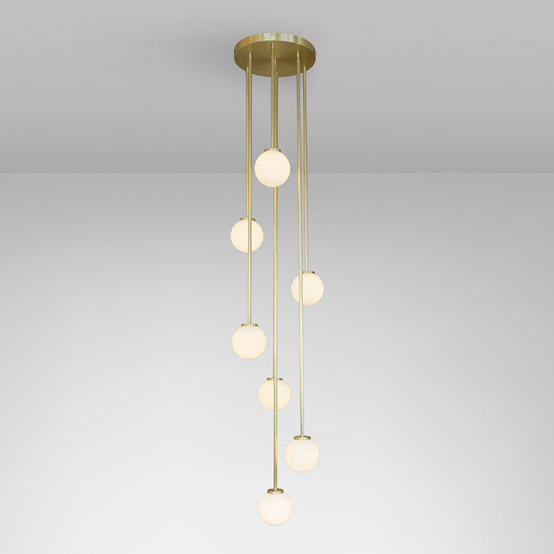 Nyrinis Lustre Groupé Laiton Verre Minimaliste Moderne