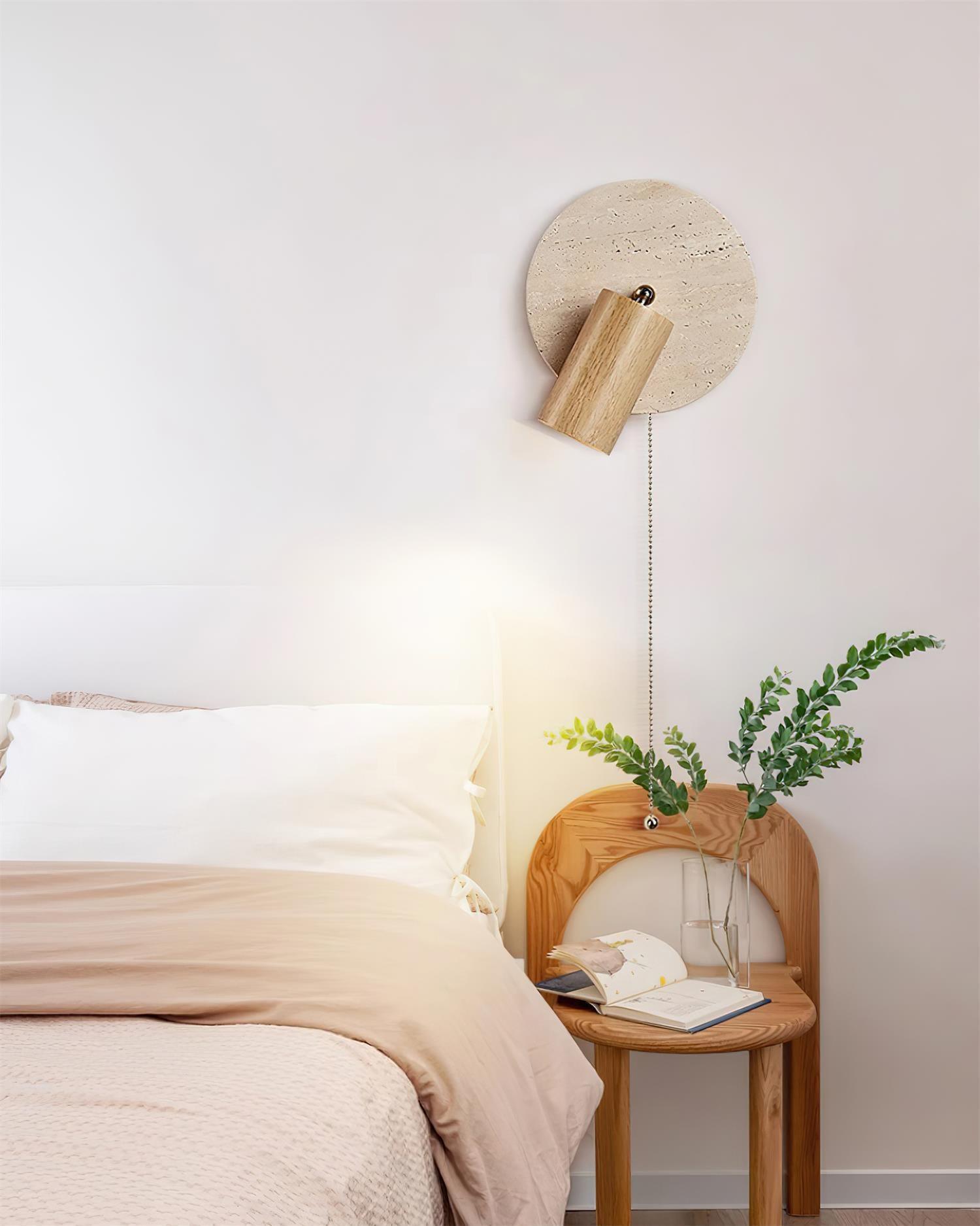 Evzoryra Applique Murale Disc Swing en Travertin