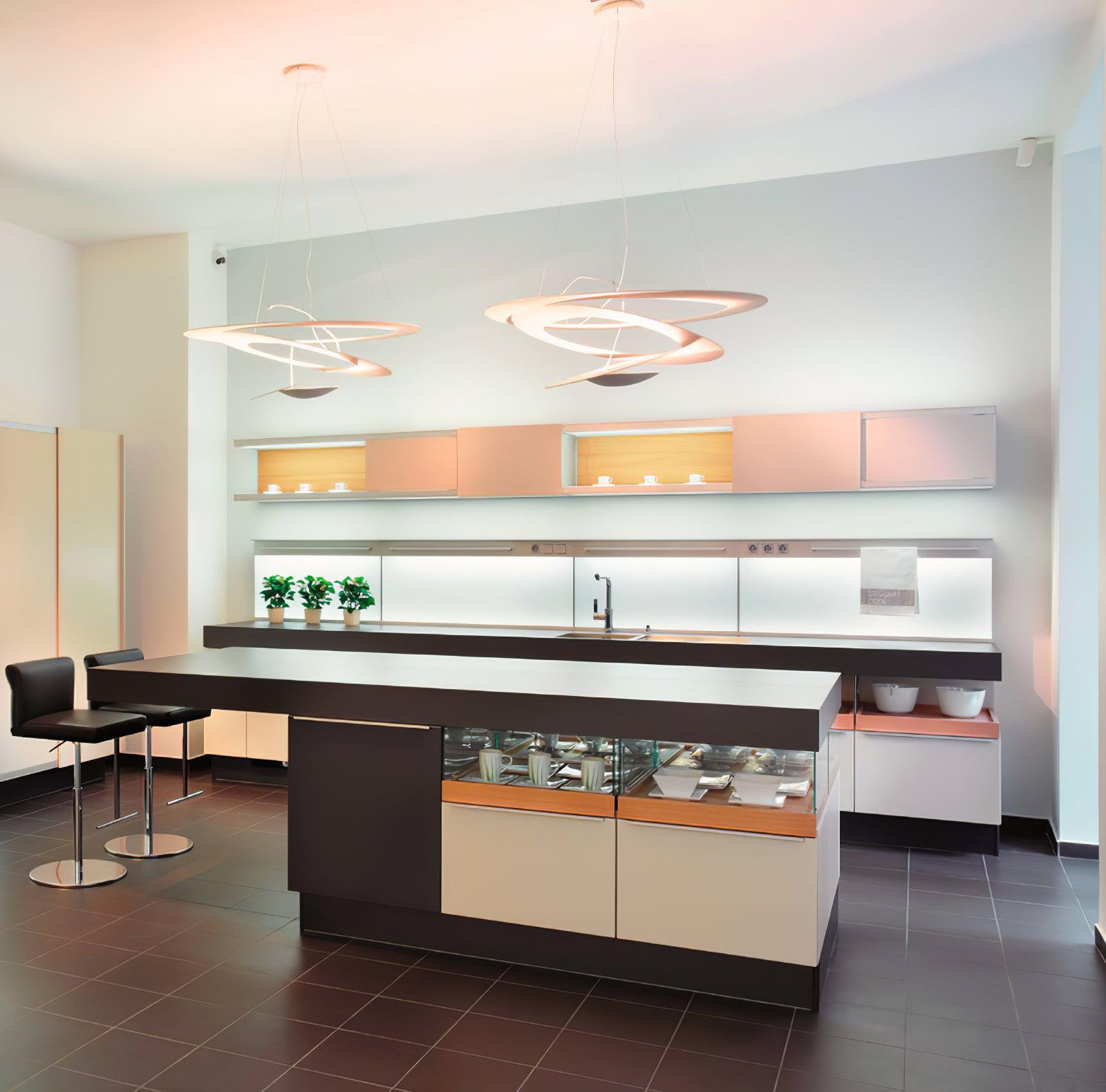 Micro Lustre LED Anneaux Tourbillonnants