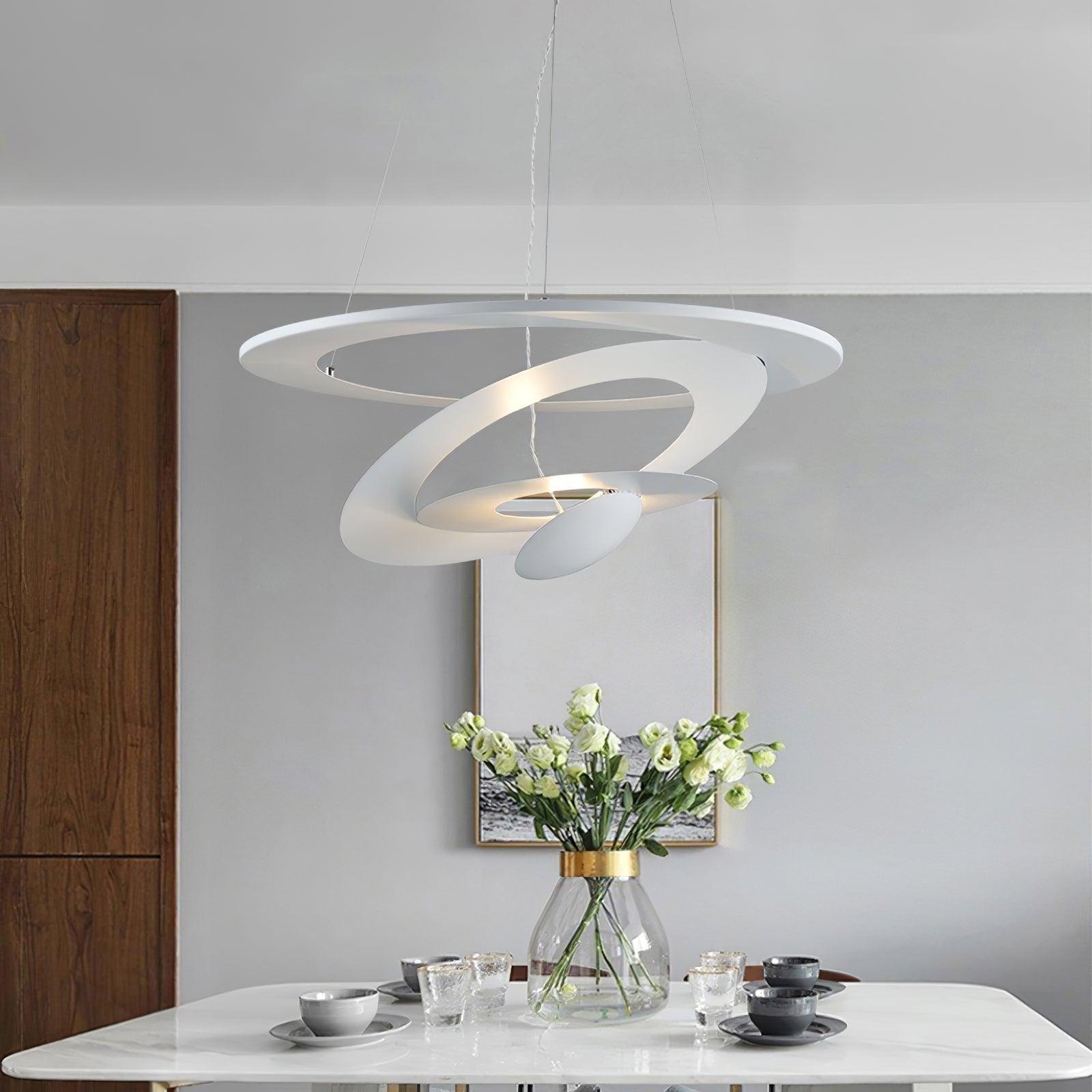 Micro Lustre LED Anneaux Tourbillonnants