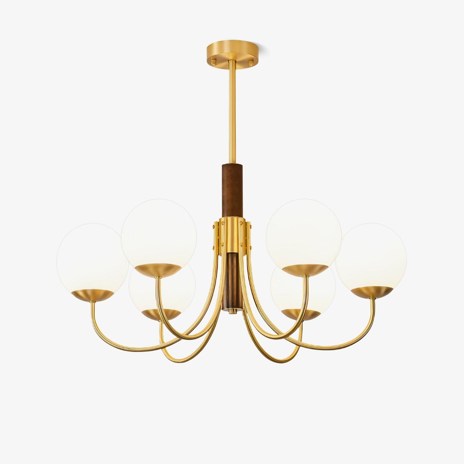 Lustra Lustre Midas Touch Noyer Sphère Laiton