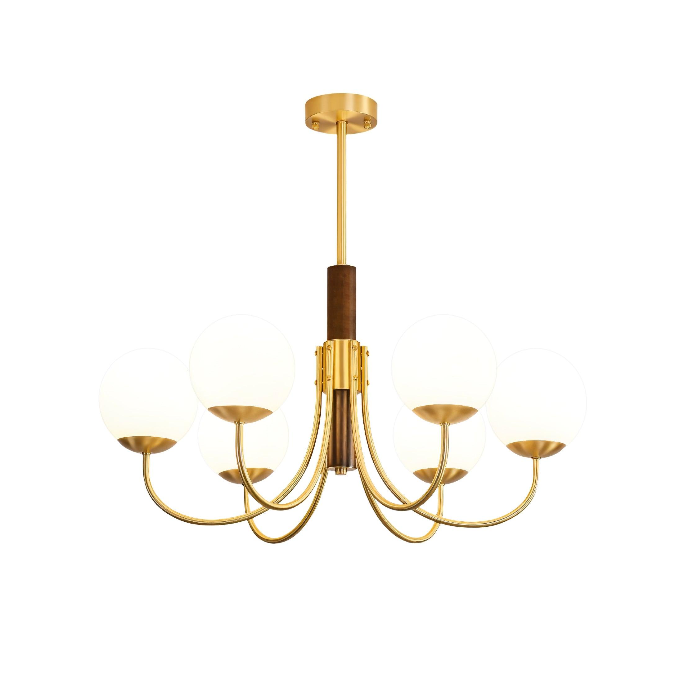 Lustra Lustre Midas Touch Noyer Sphère Laiton