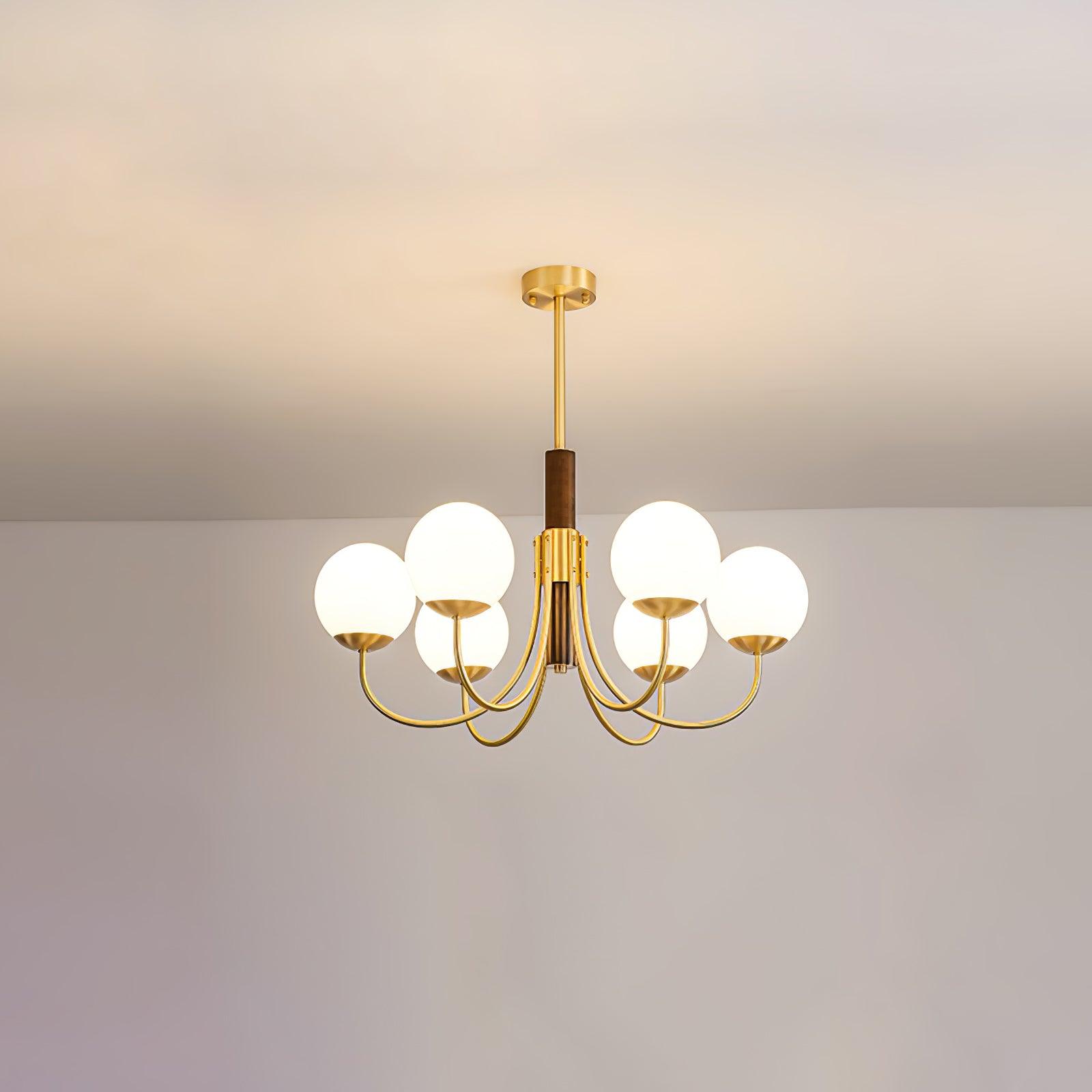 Lustra Lustre Midas Touch Noyer Sphère Laiton