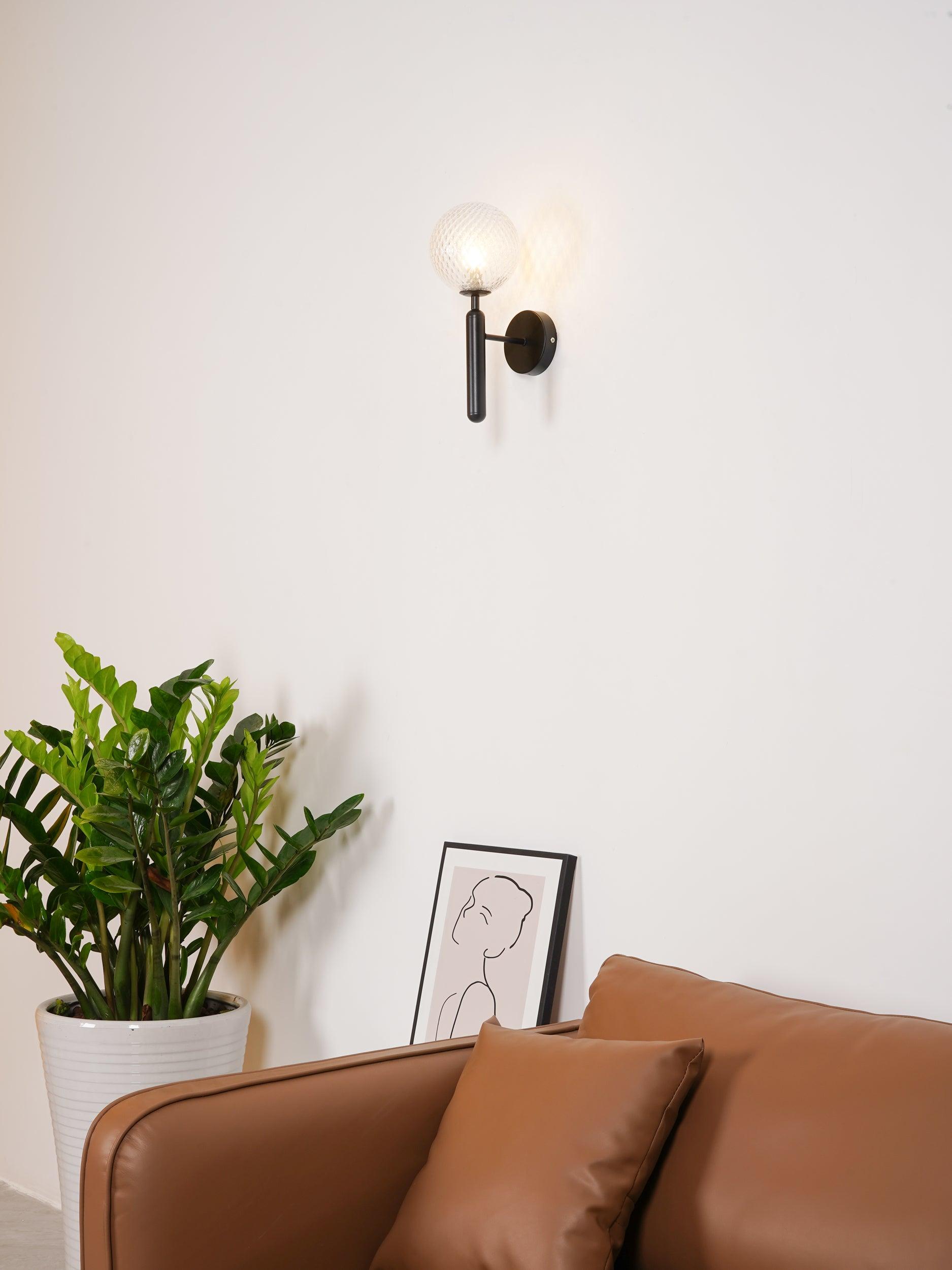 Lustra Wall Lamp Plug In Glass Globe Nordic